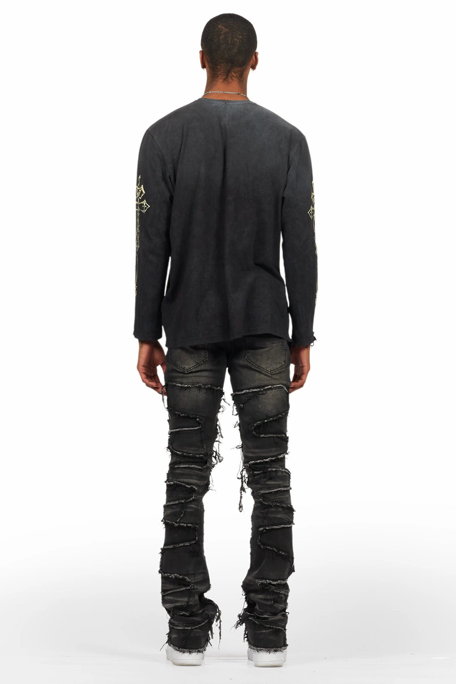 Deiter Vintage Black Long Sleeve Graphic T-Shirt