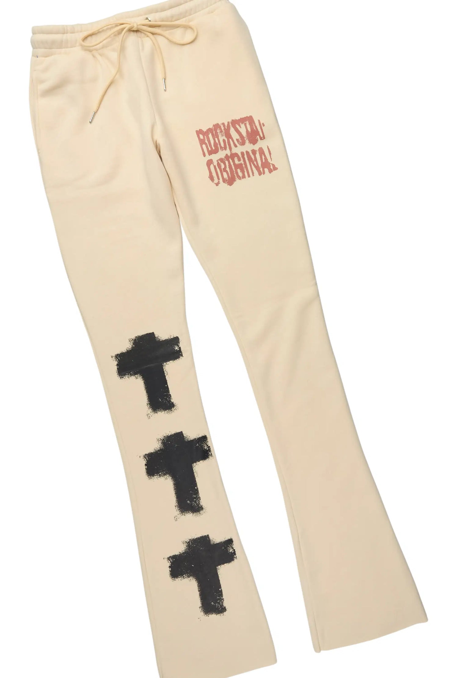 Crest Beige Hoodie/Stacked Pant Track Set