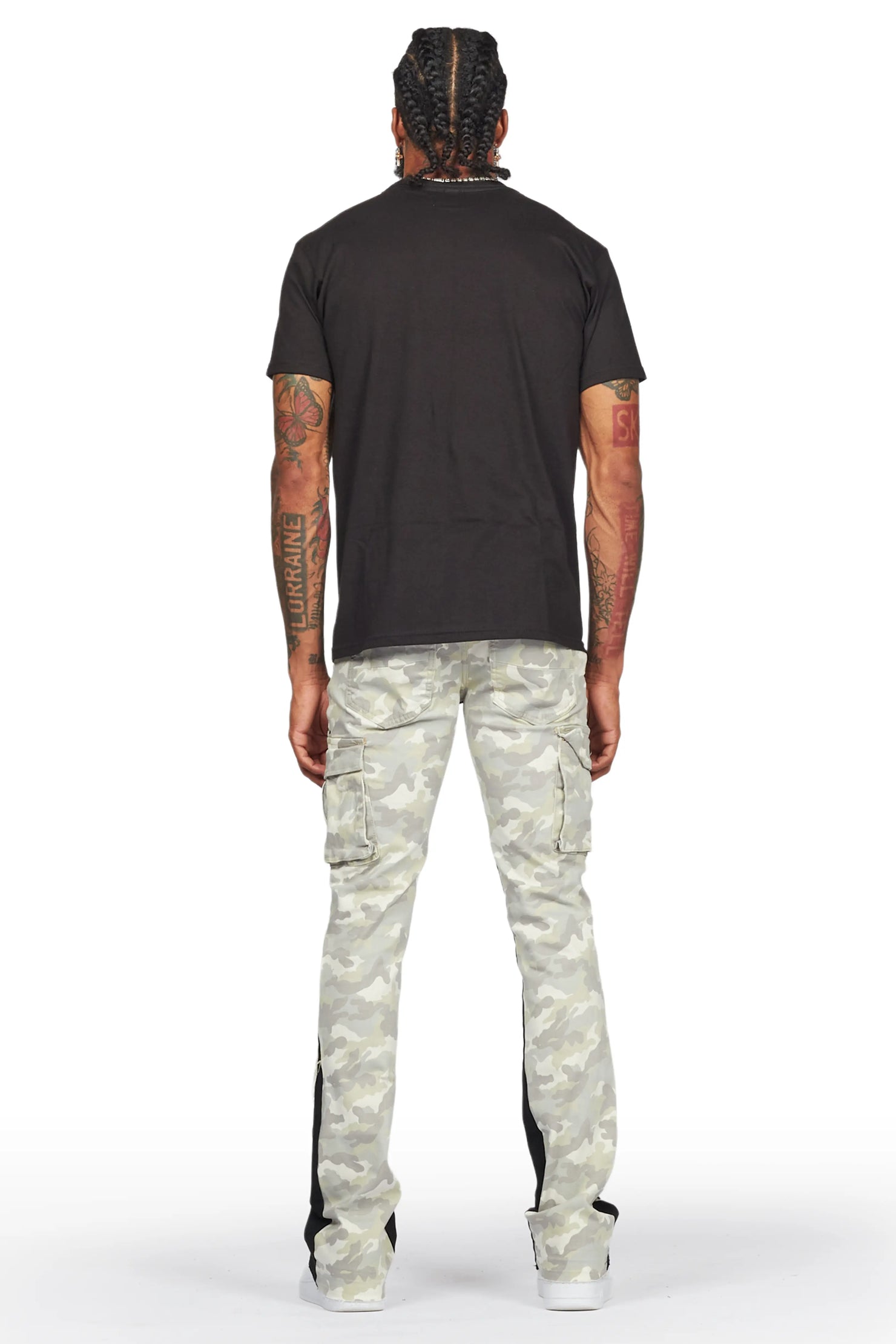 Members Black T-Shirt & Decimus Stacked Flare Jean