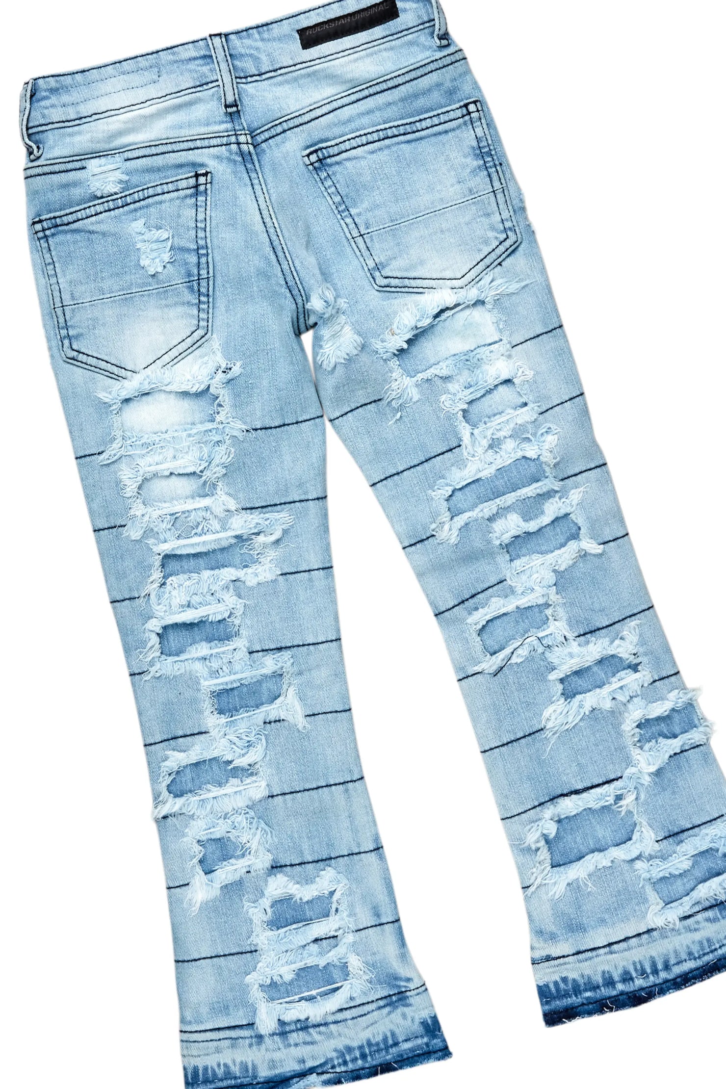 Boys Chad Vintage Grey Hoodie/Stacked Flare Jean Set