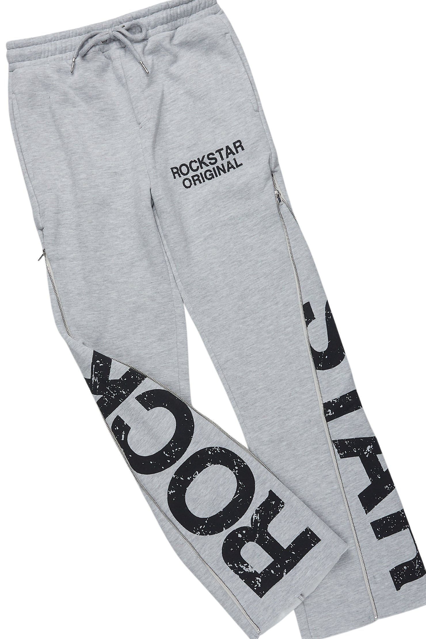 Boys Deniska White/Heather Grey T-Shirt Baggy Stacked Flare Set