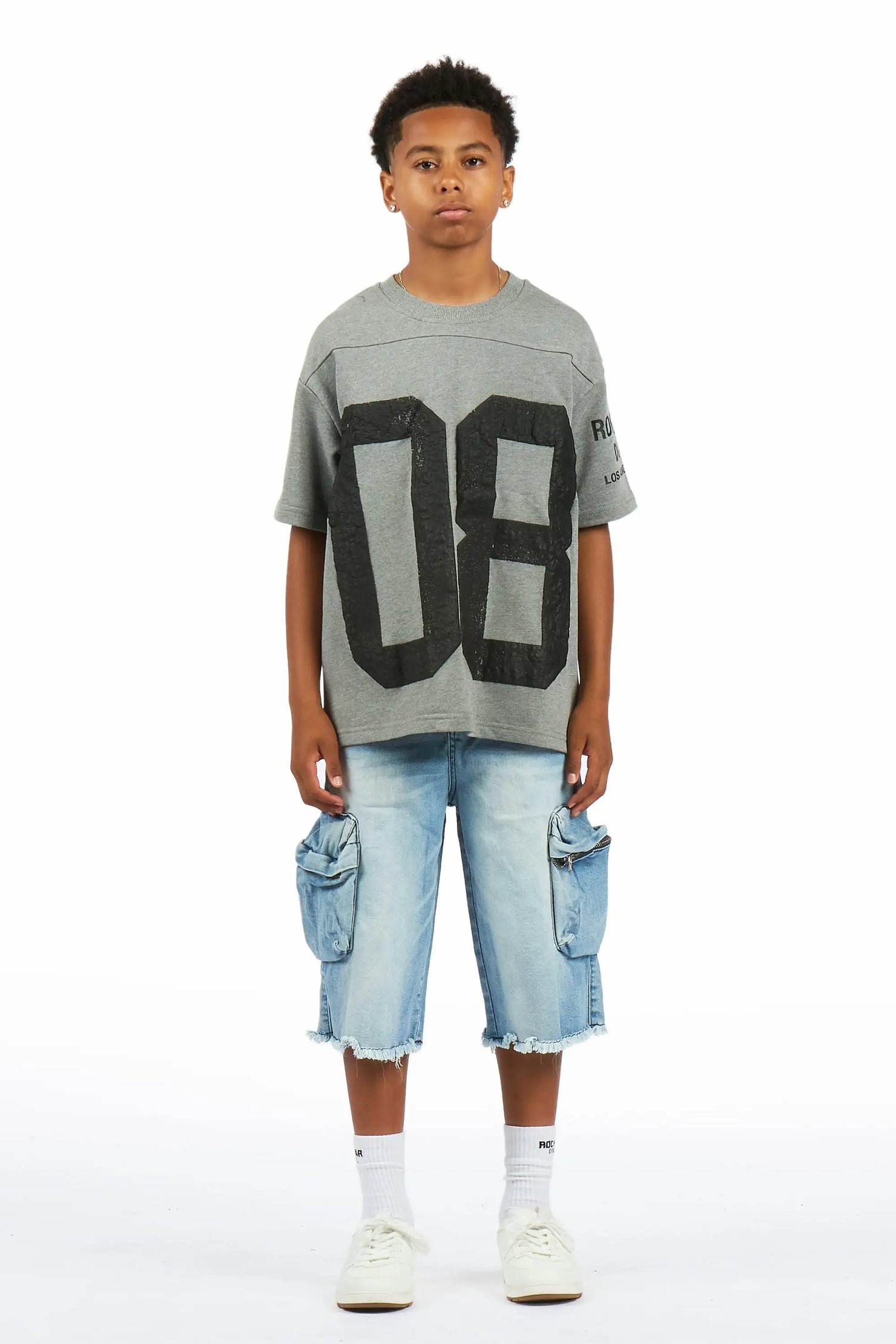 Boys Grand Light Wash Jort