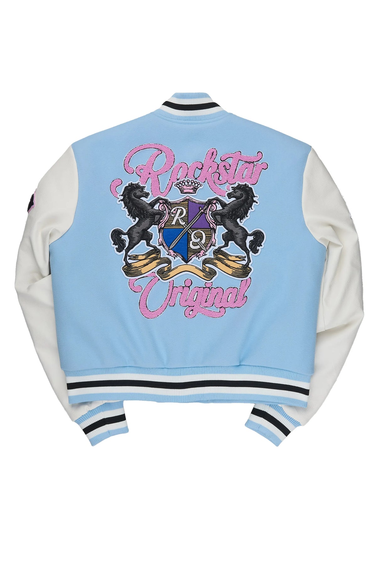 Althene Baby Blue Oversized Varsity Jacket