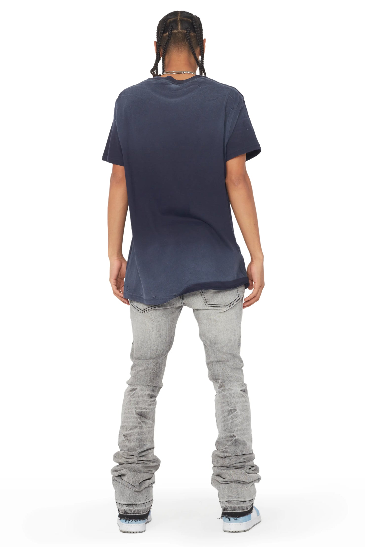 Huxley Light Grey Super Stacked Flare Jean