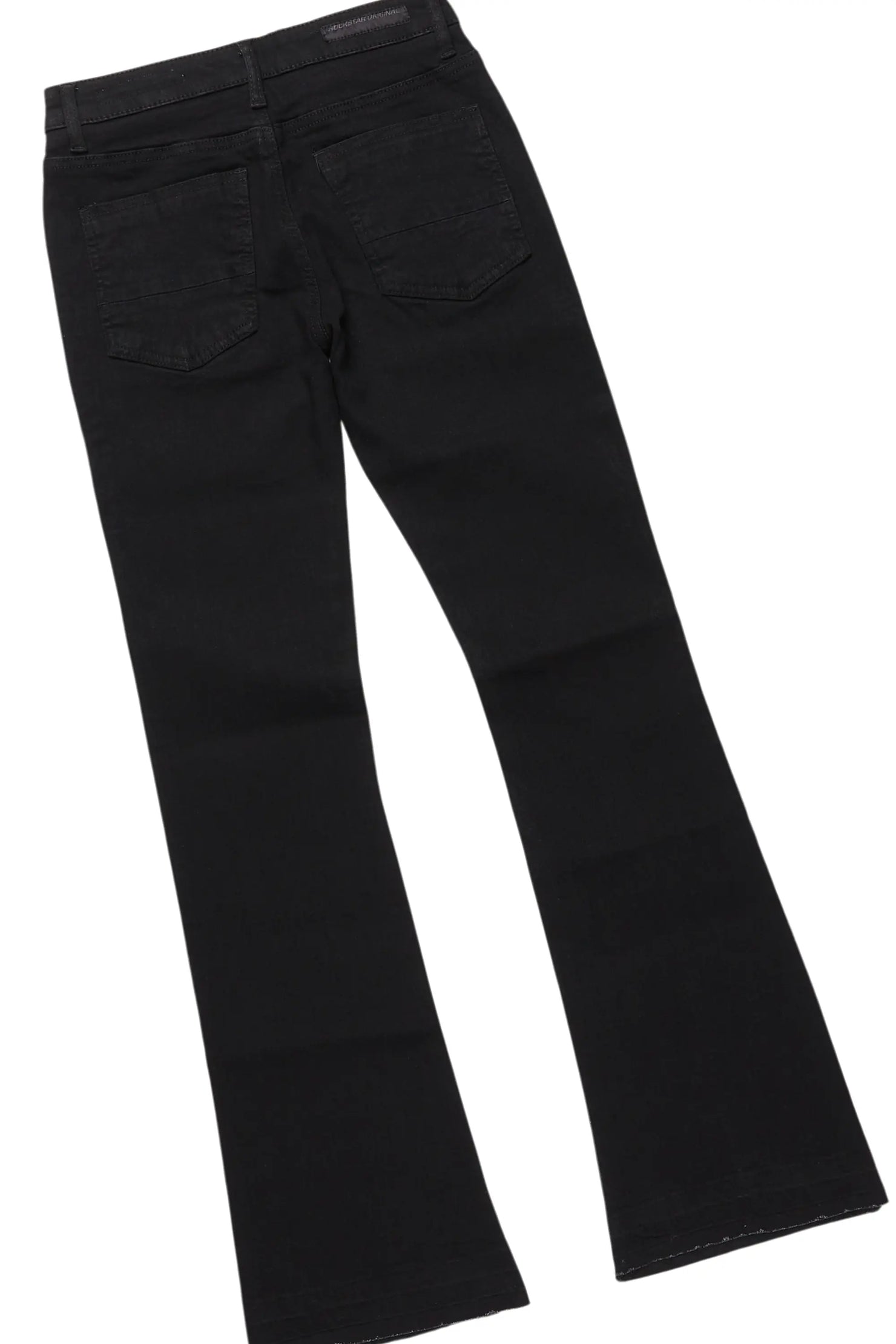 Boys Lake Black/White T-Shirt/Dag Stacked Flare Jean Set