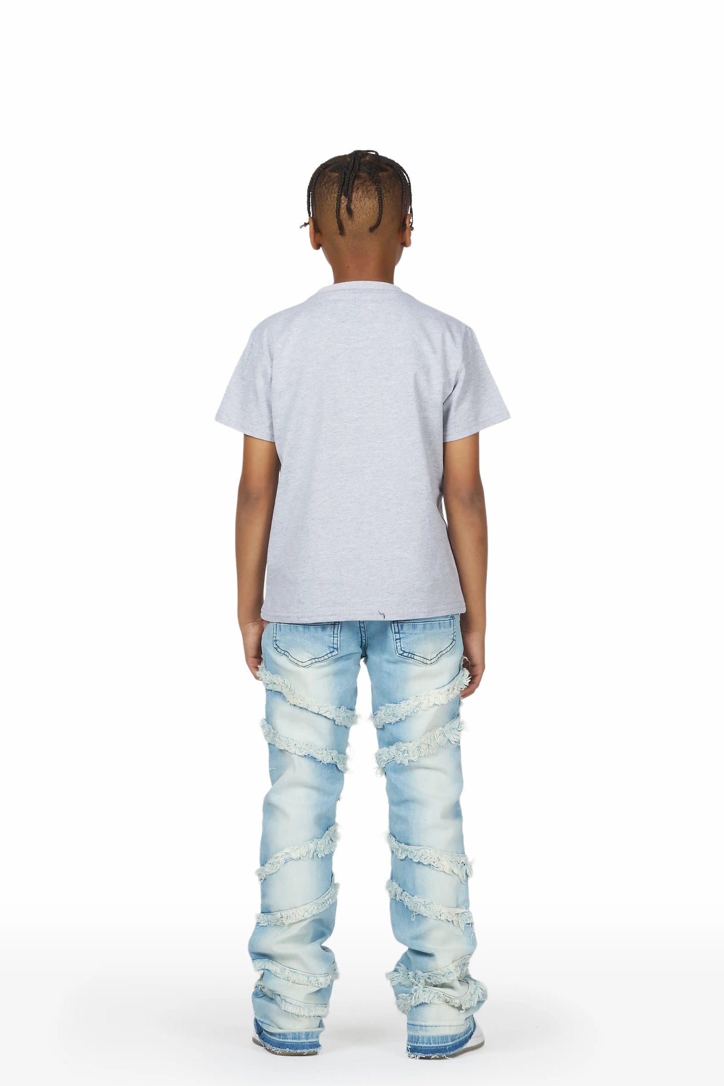 Boys Norbert Blue Stacked Flare Jean