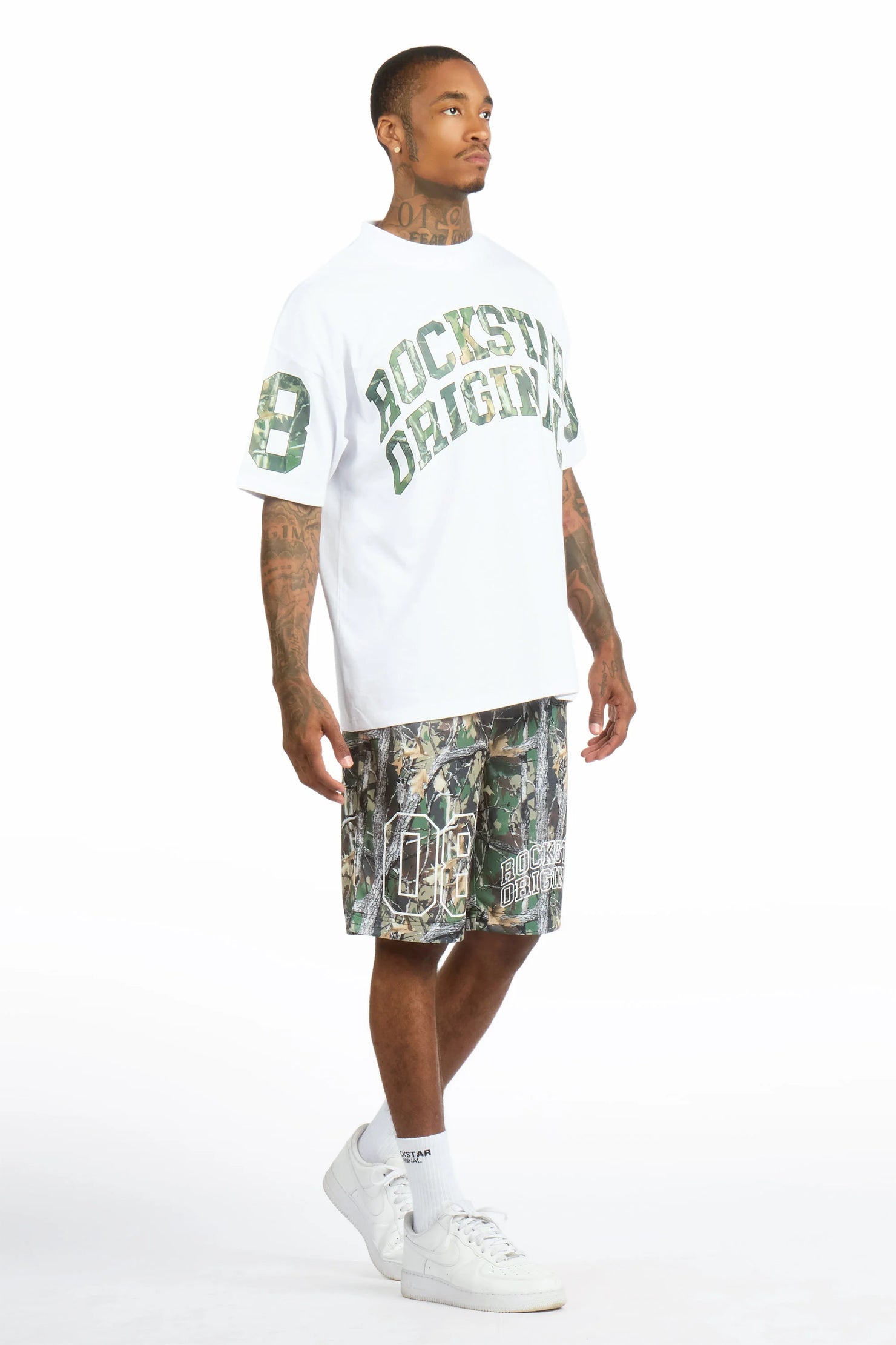 Desiero Green Camo T-Shirt Short Set