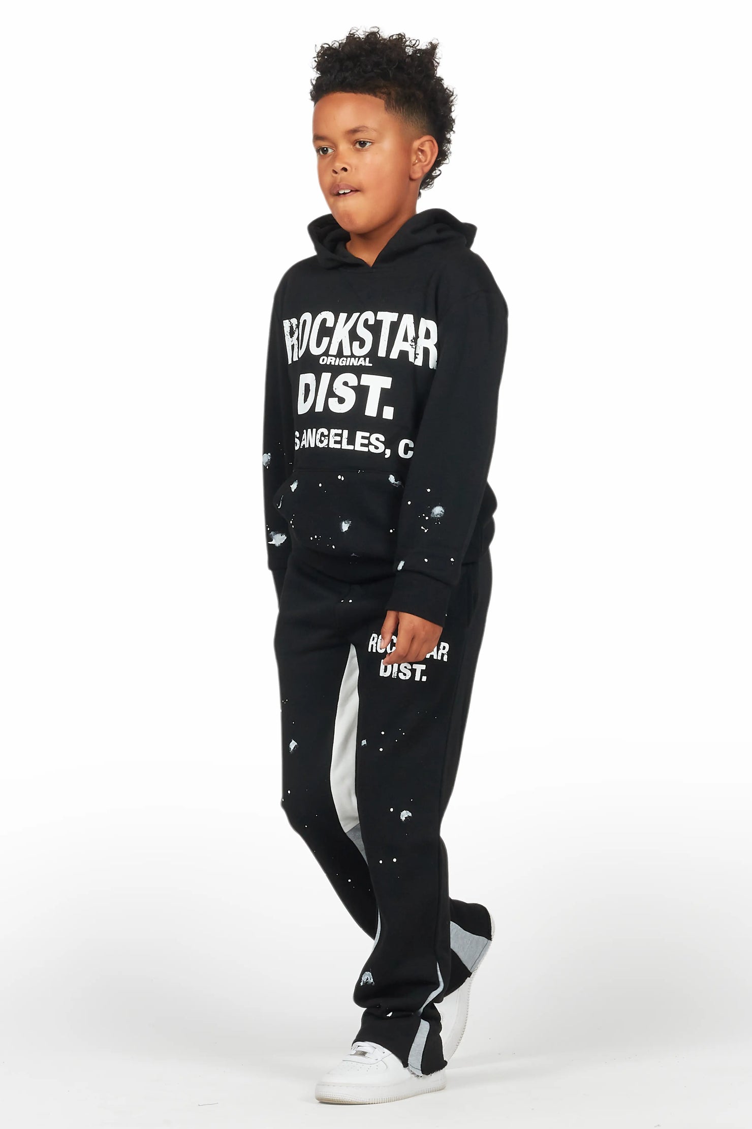 Boys Scottie Black Stacked Flare Track Set