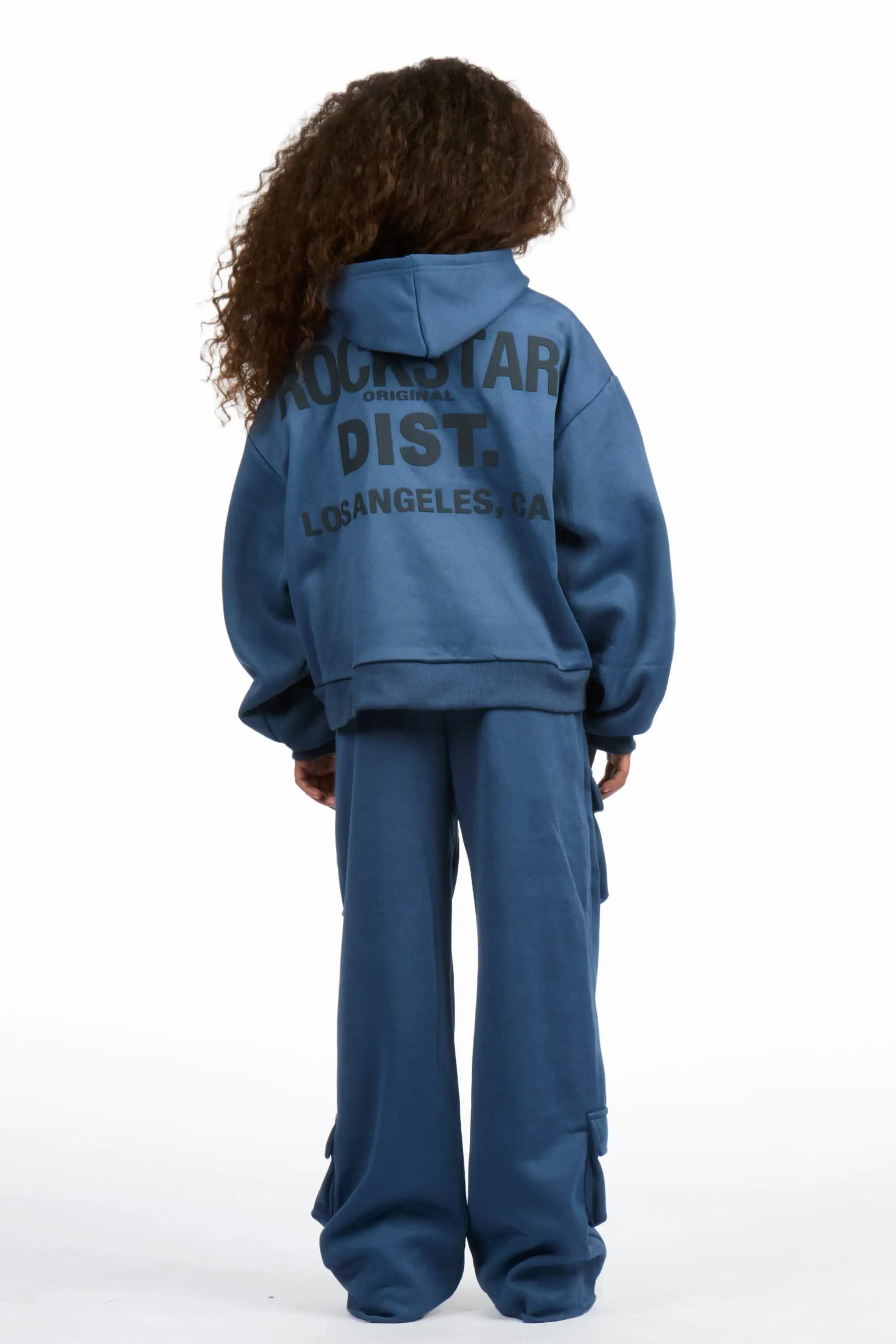 Girls Mauricia Navy Crop Baggy Track Set