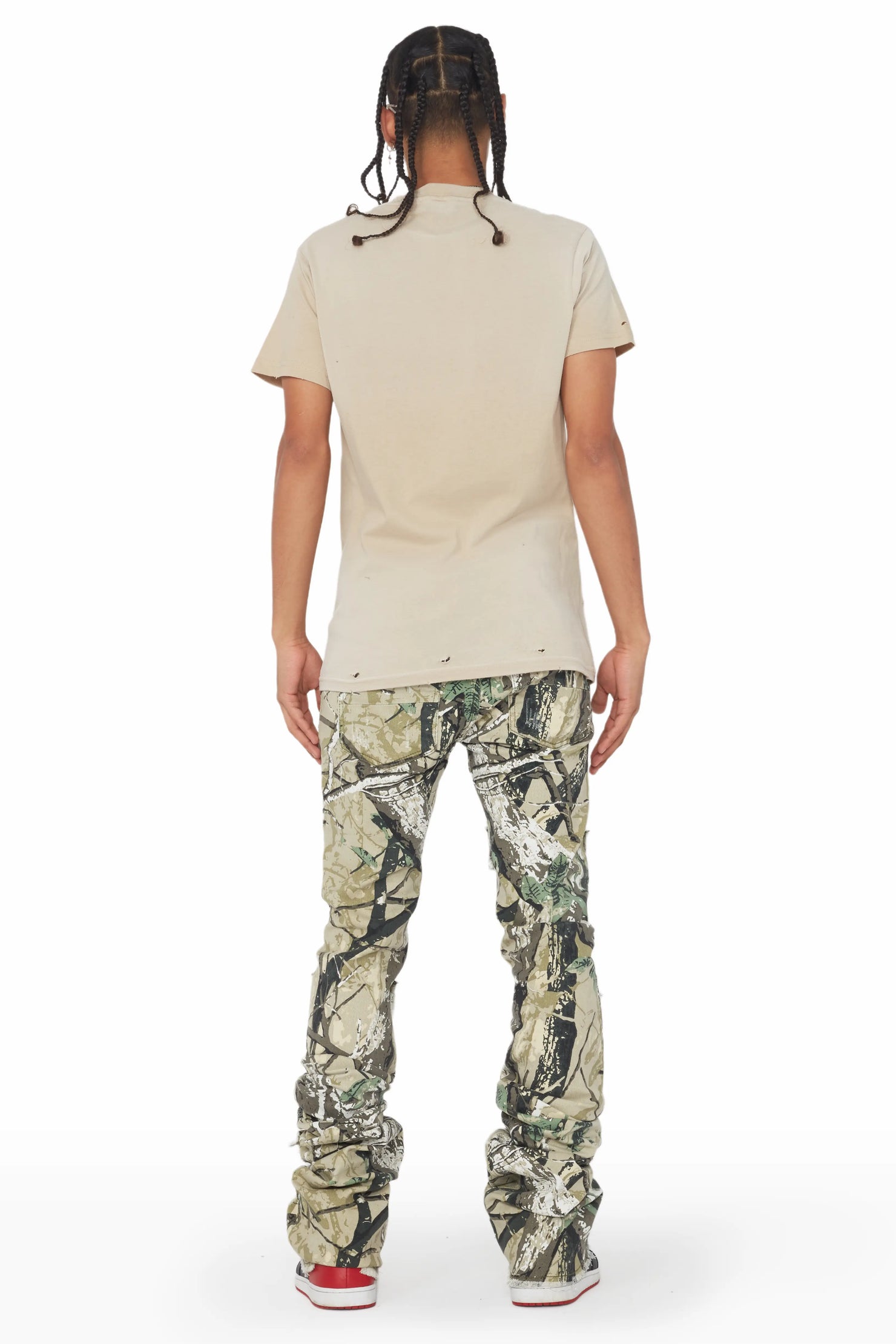 Petrus Tree Camo Super Stacked Flare Jean