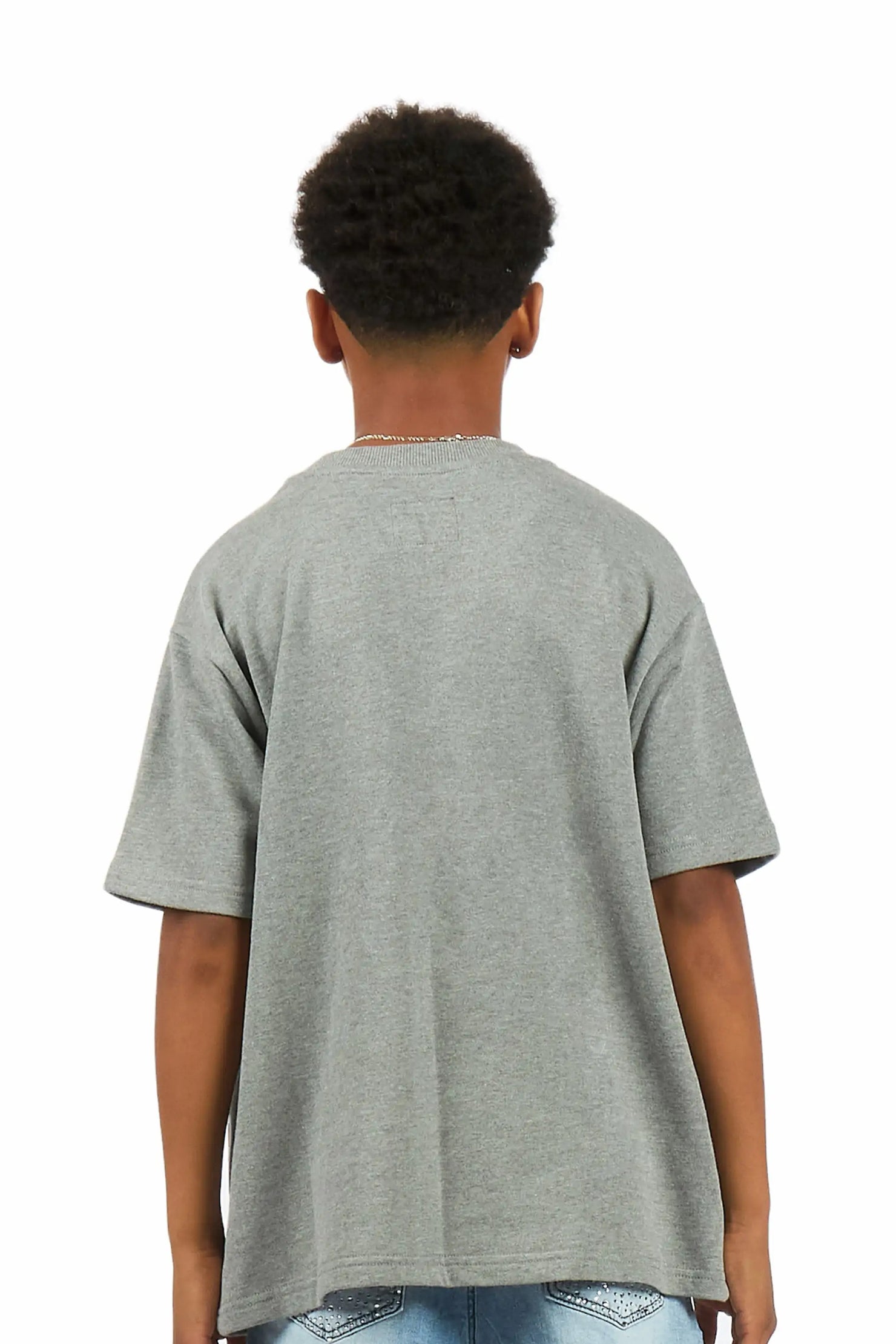Boys Quin Heather Grey French Terry T-Shirt