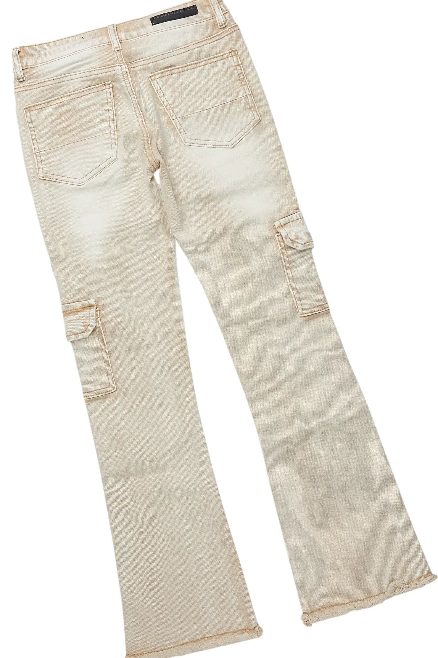 Boys All Eyes Black/Beige Hoodie/Stacked Flare Jean Set