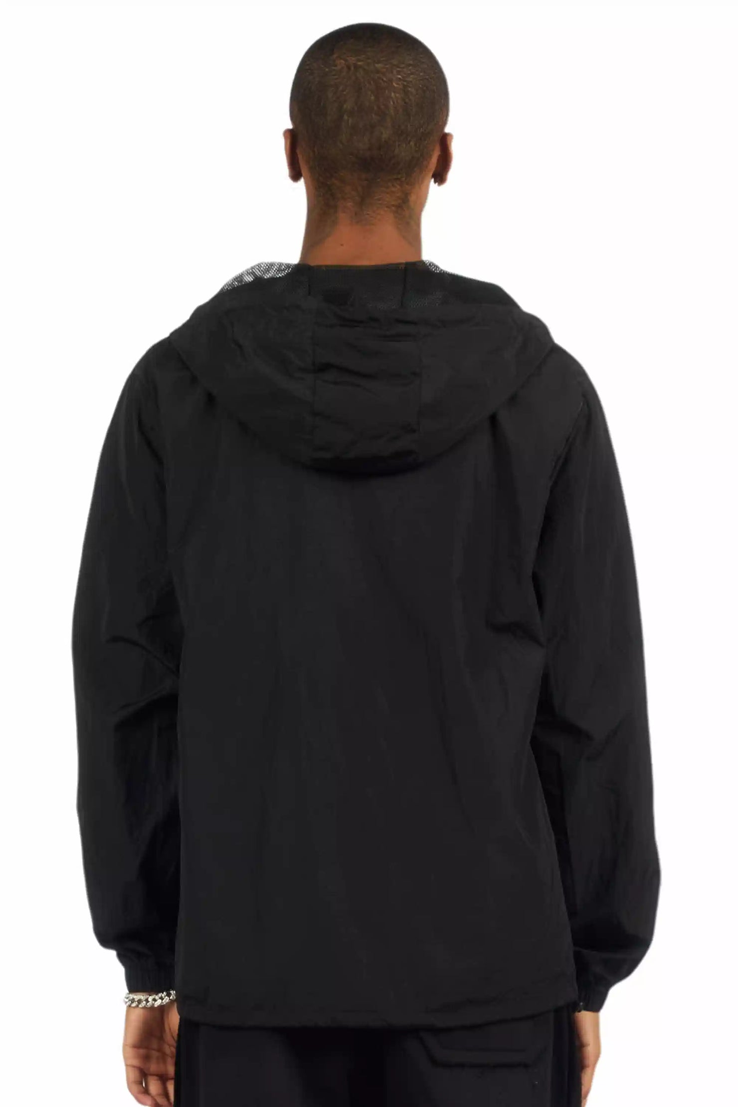 Sana Black Graphic Windbreaker