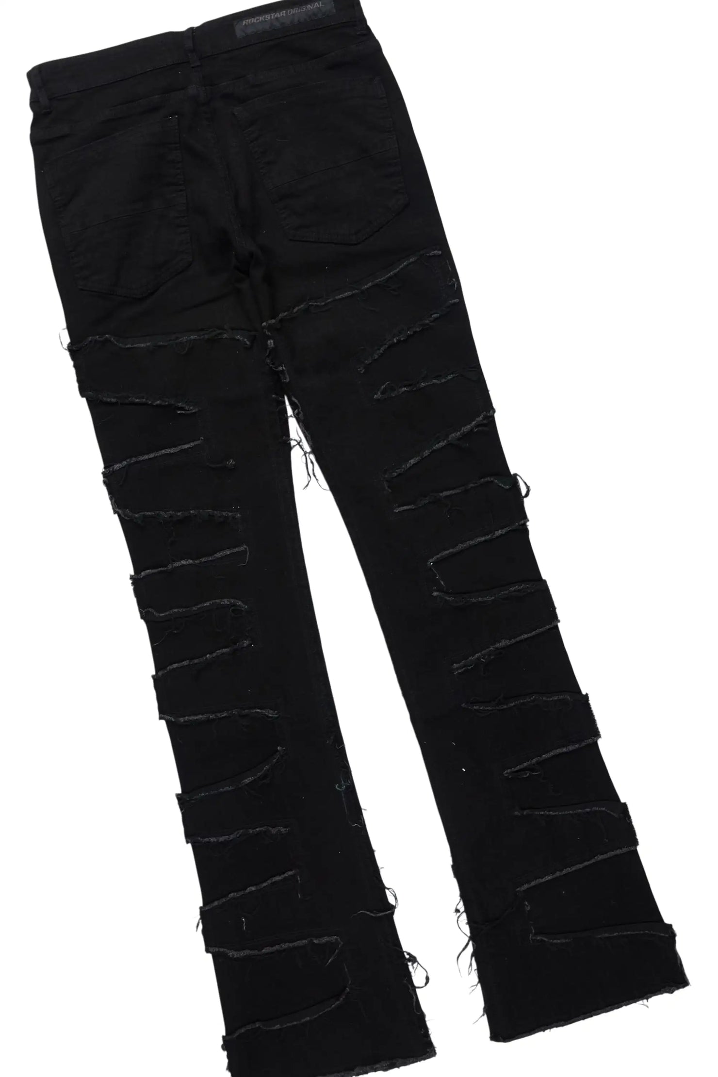 Saxon Black/Grey Hoodie/Stacked Flare Jean Set