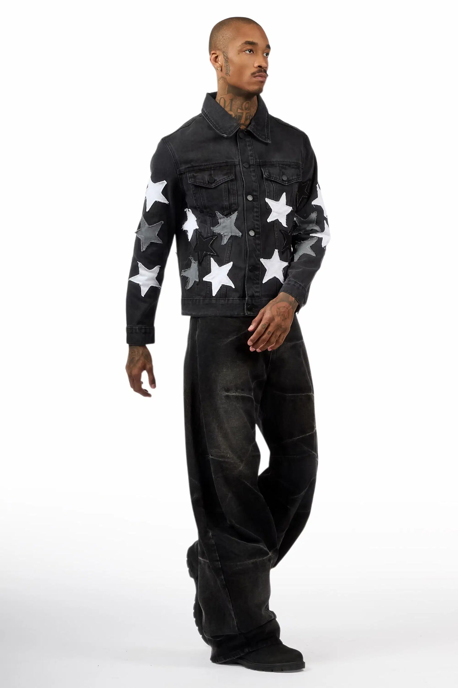Harlem Dark Grey Barrel Fit Jean