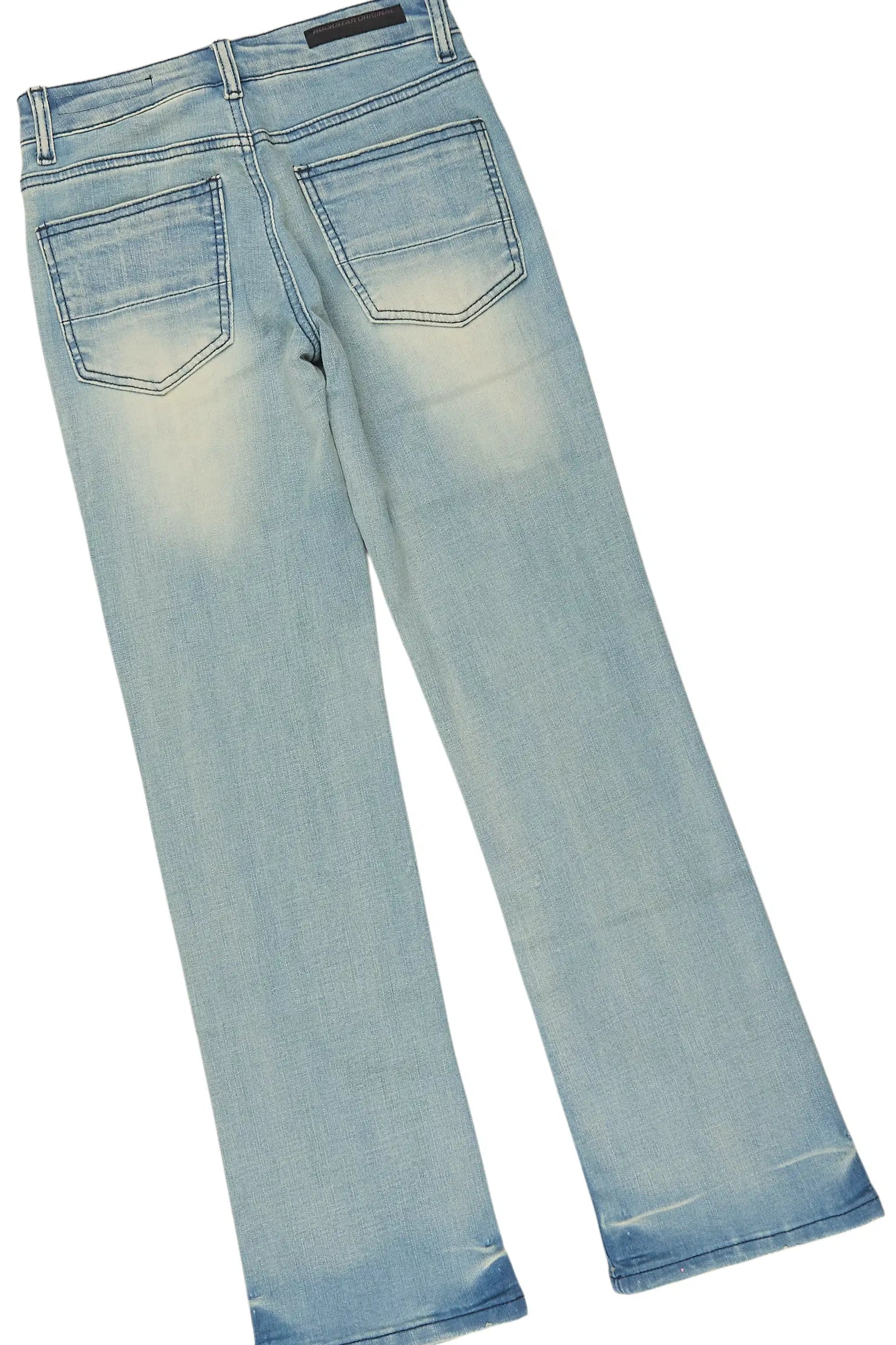 Girls Ariella Pink/Blue Long Sleeve T-Shirt Stacked Jean Set