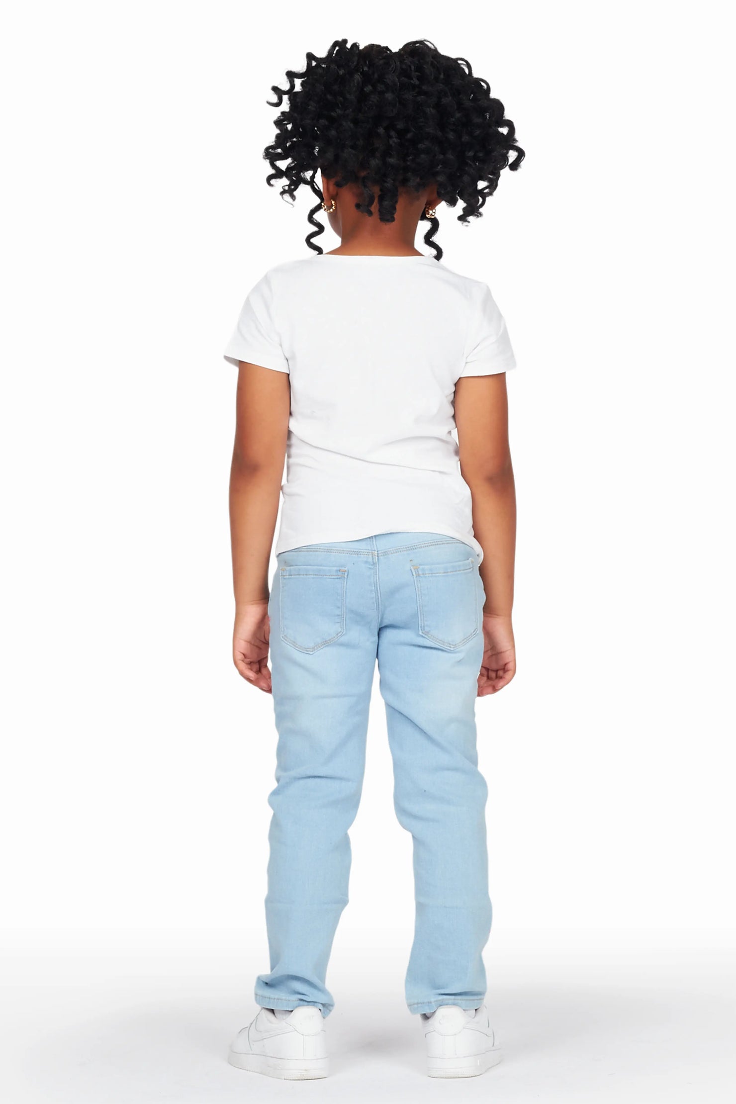 Girls Lyla White T-Shirt Slim Jean Set