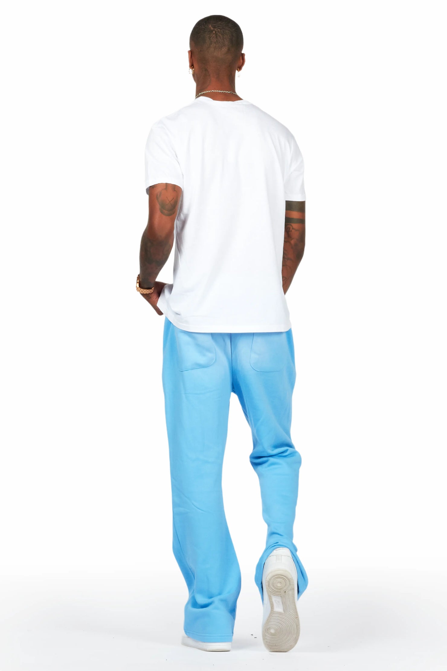 Mallor White/Blue T-Shirt/Stacked Track Set