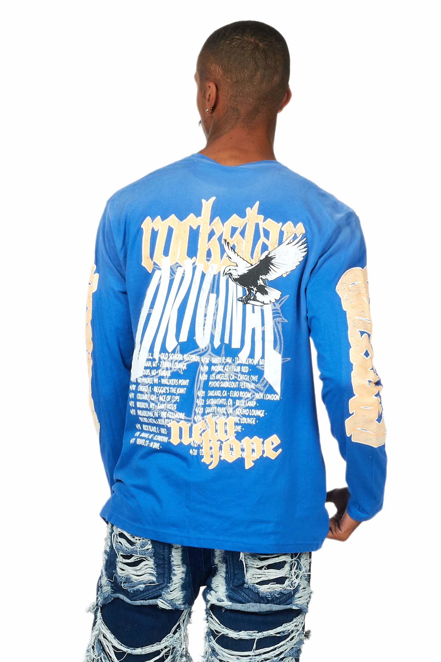 Burial Royal Blue Long Sleeve Graphic T-Shirt