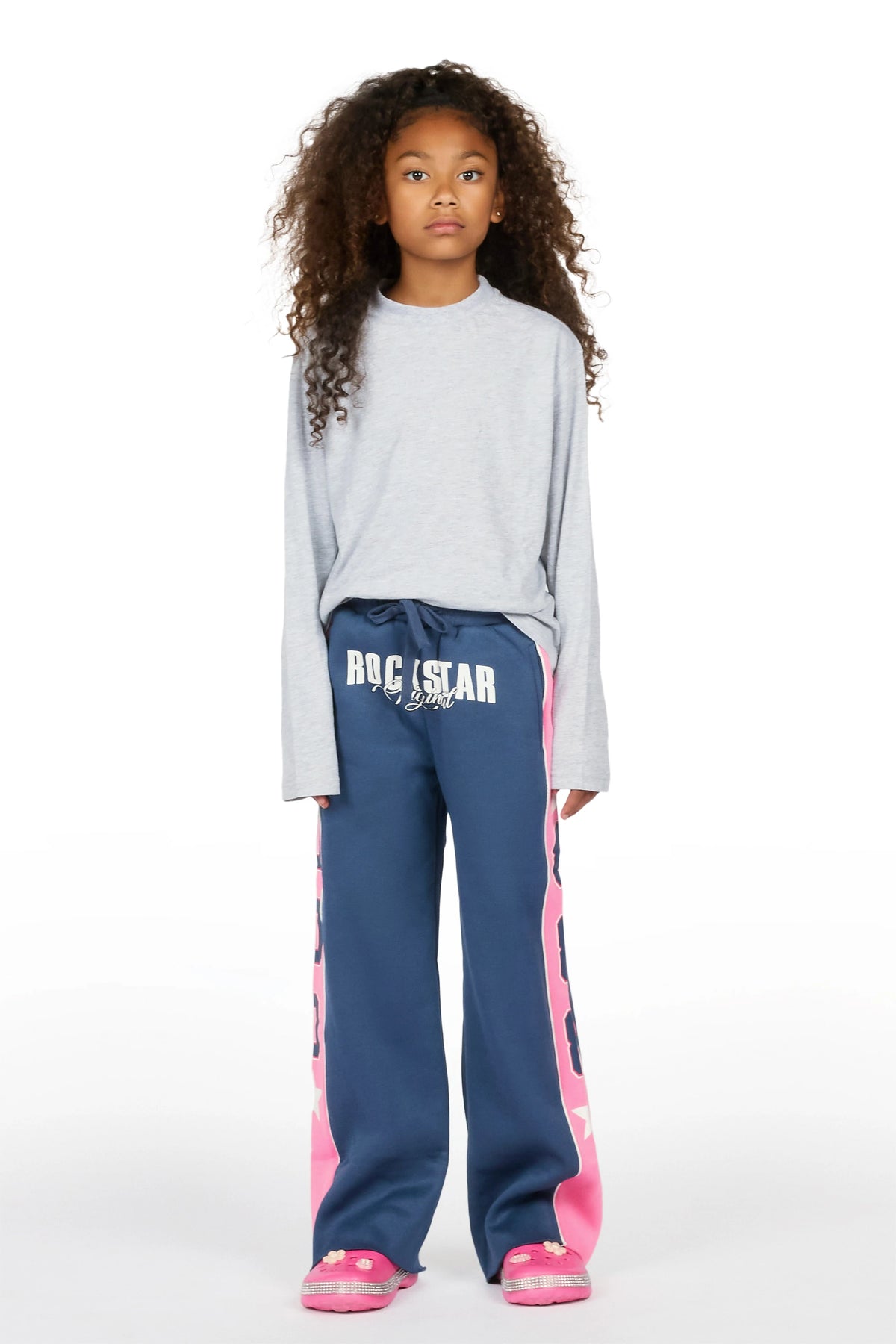 Girls Airelle Navy/Pink Baggy Track Pant