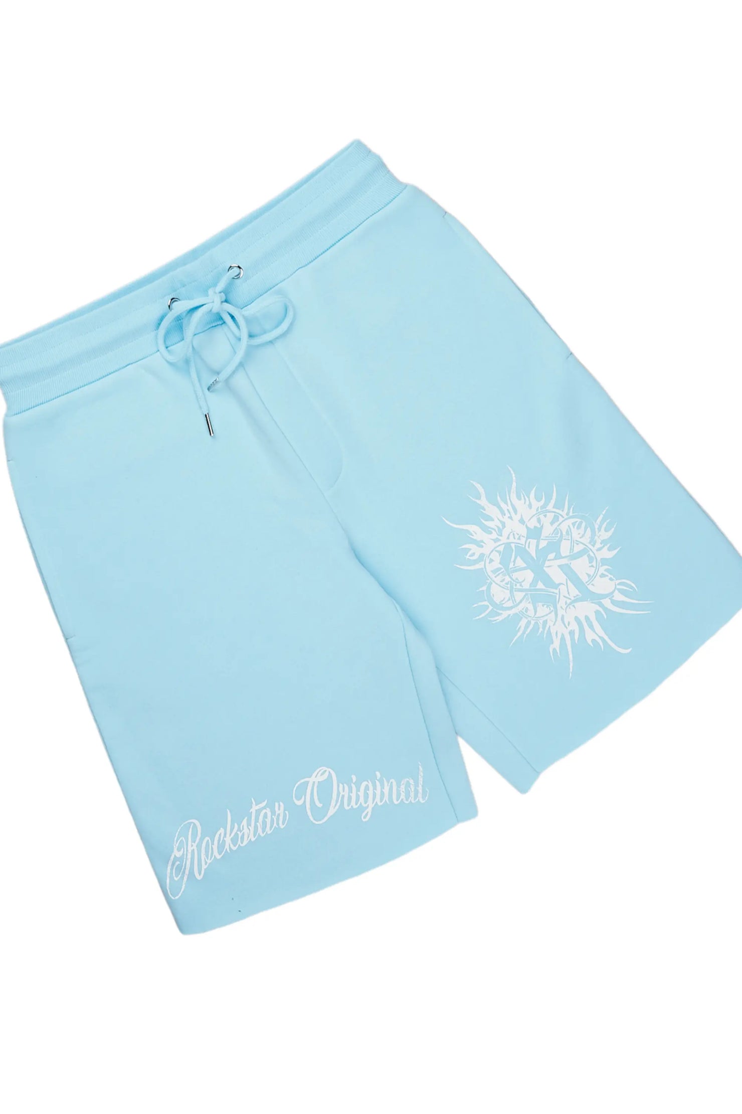 Spiral Baby Blue T-Shirt Short Set