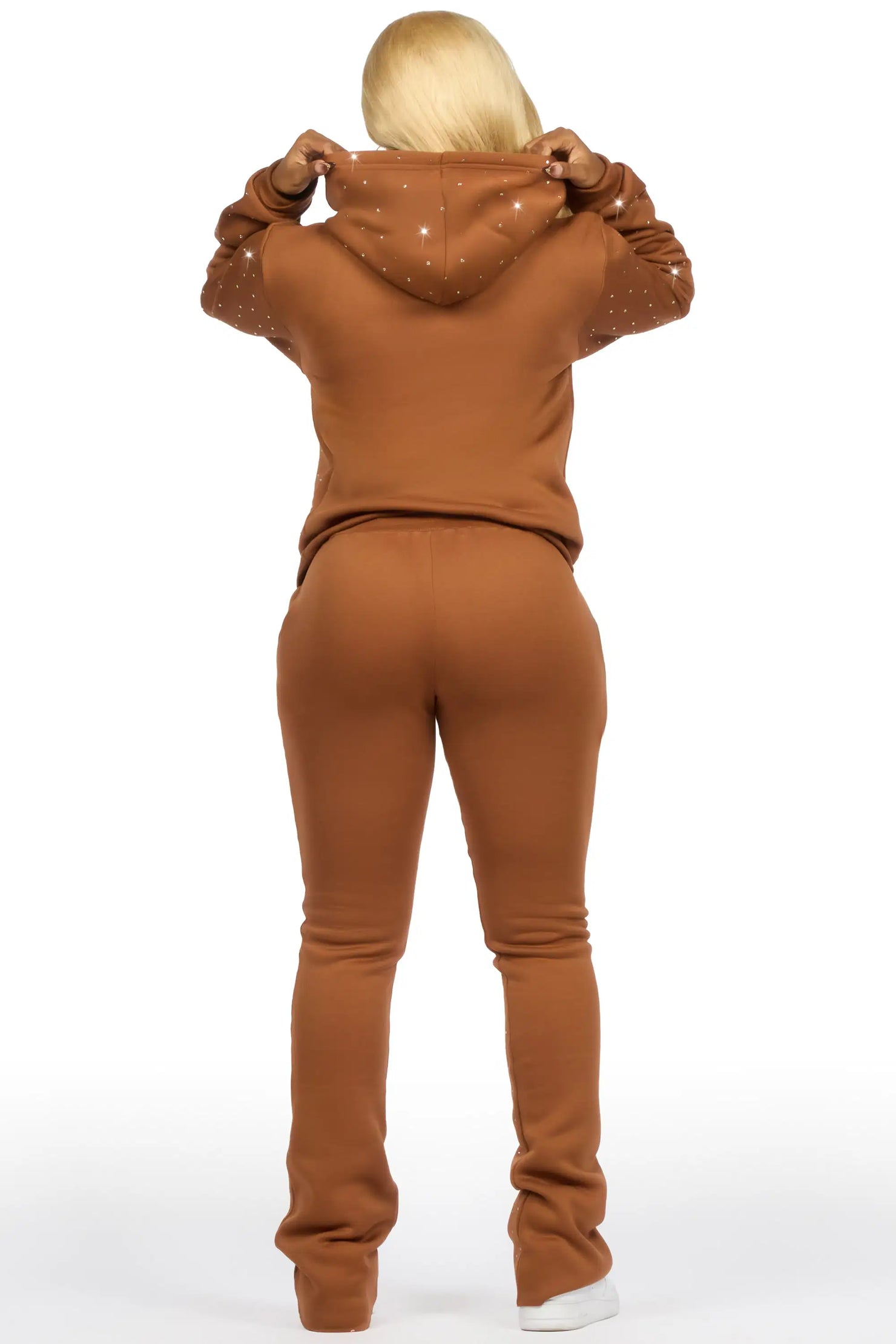 Shamoney Brown Rhinestone Stacked Track Set