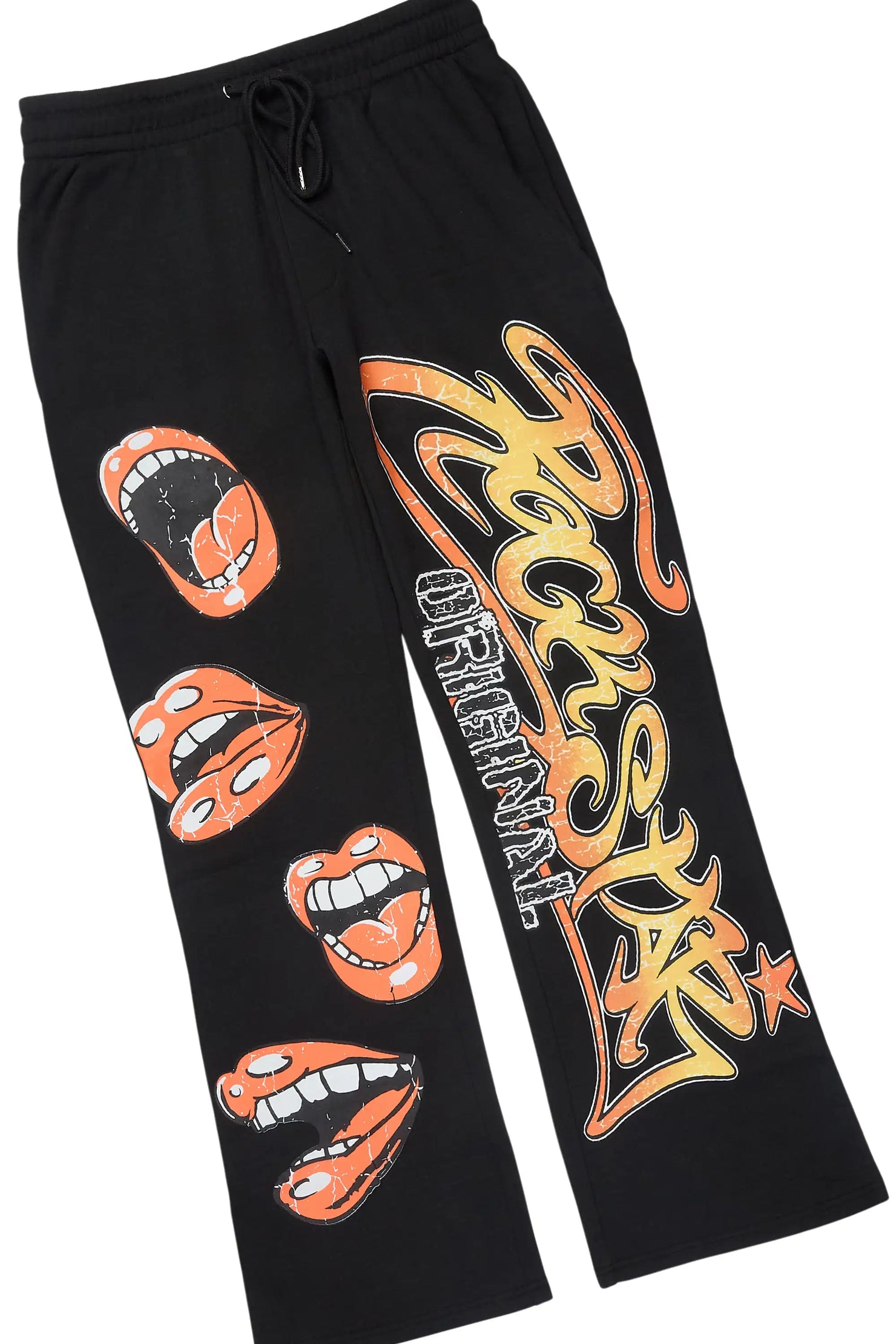 Rock n Roll Black Hoodie/Baggy Pant Track Set