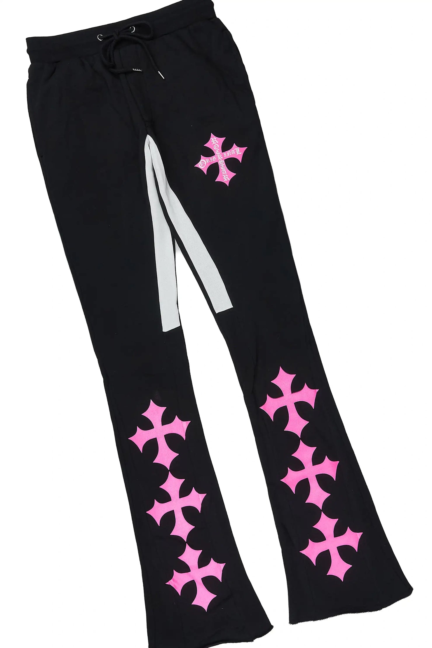 Slaydr Black/Pink Hoodie/Stacked Flare Track Set