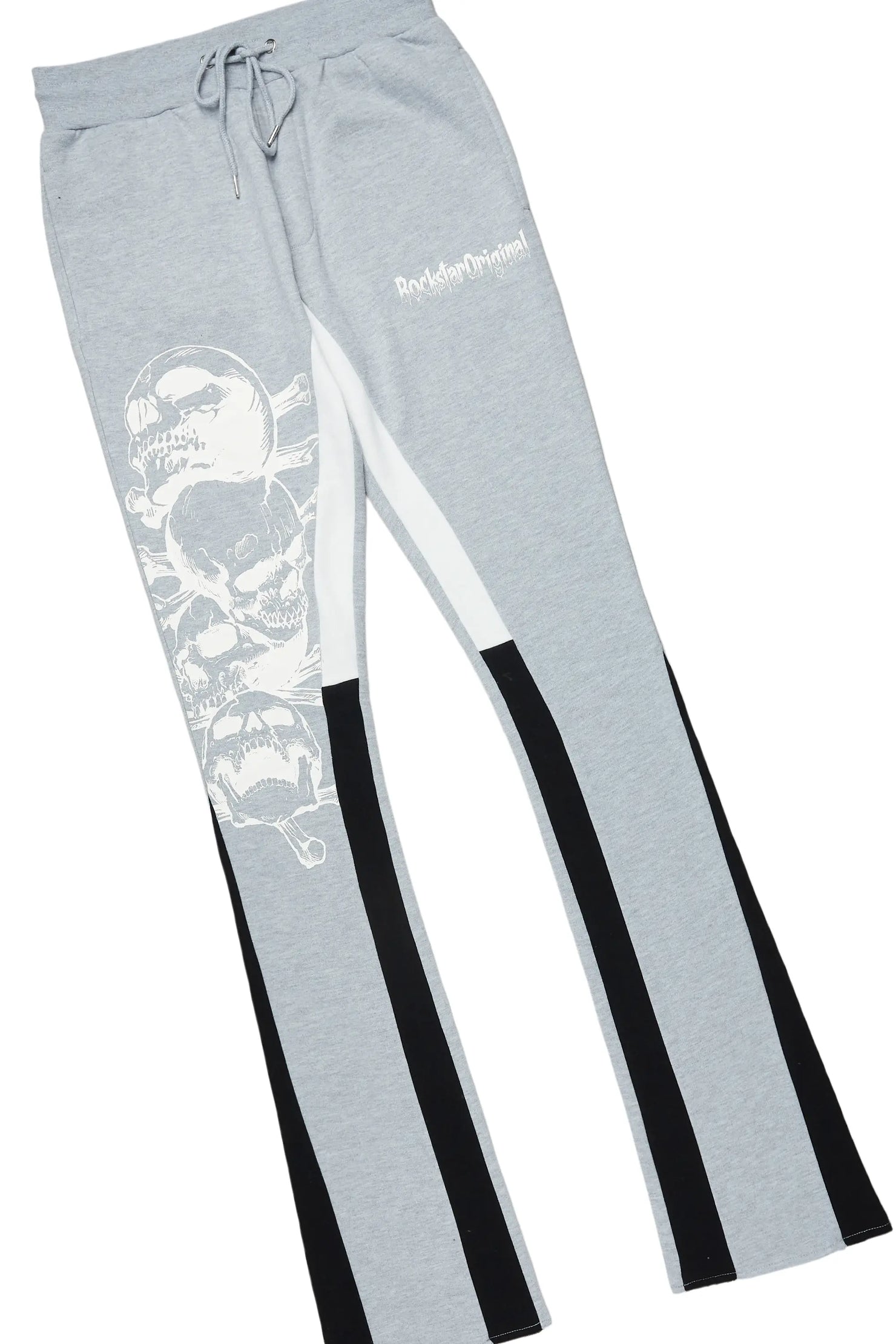 Tabor Heather Grey/Black Graphic Hoodie/Stacked Flare Pant Track Set