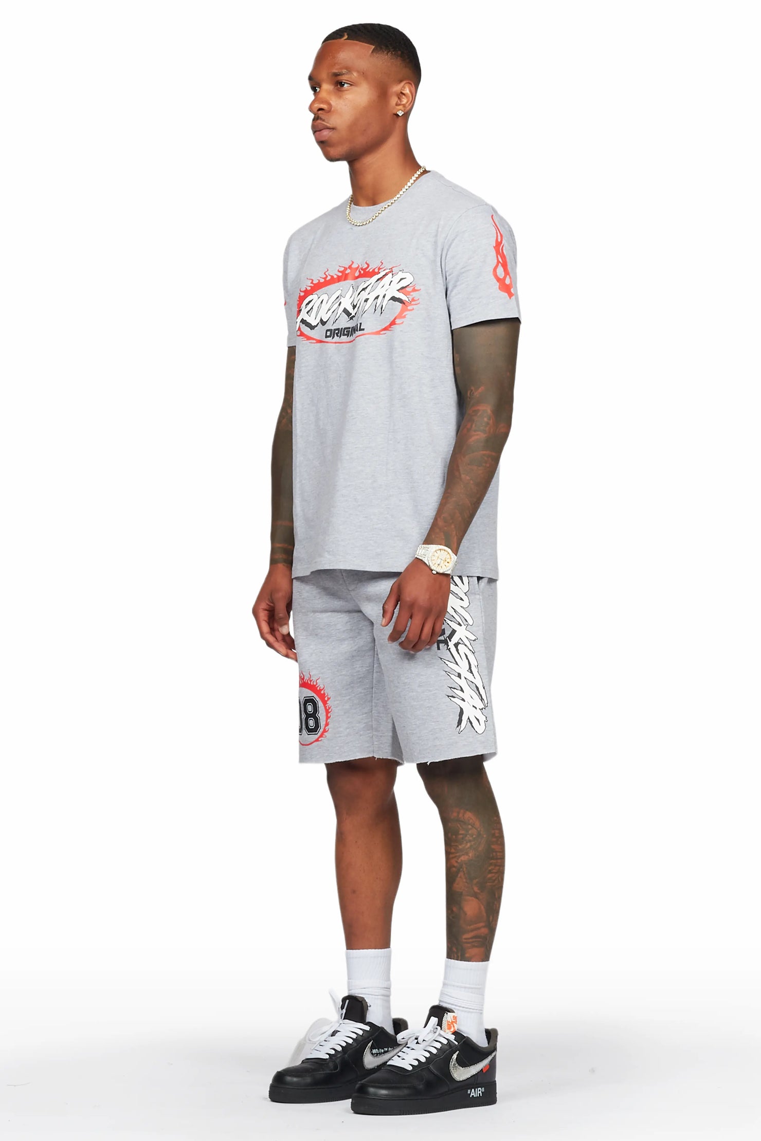 Draven Heather Grey T-Shirt/Short Set