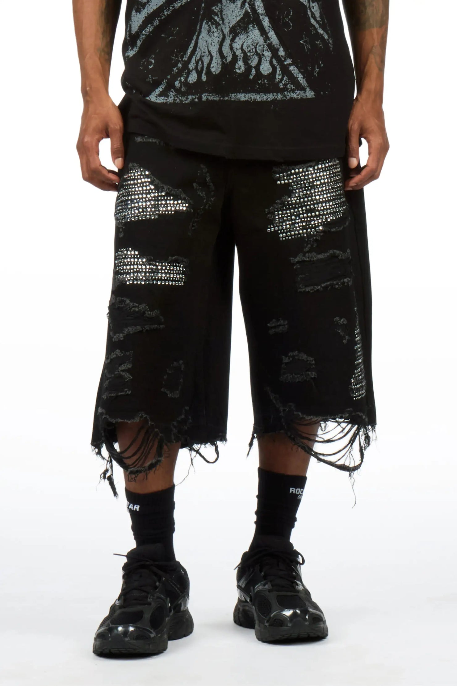 Mathey Black Rhinestone Jort