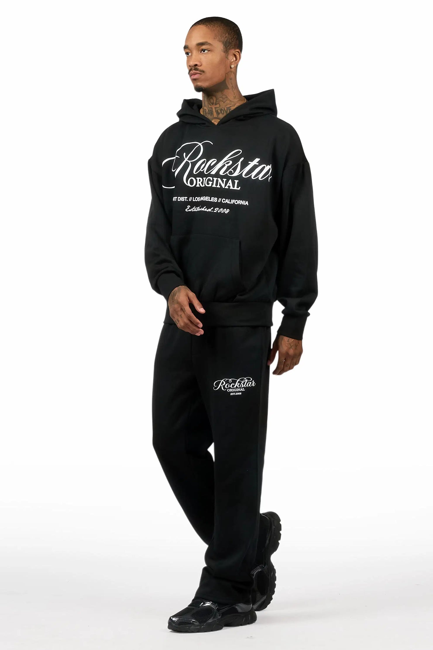 Cero Black Hoodie Relaxed Track Set