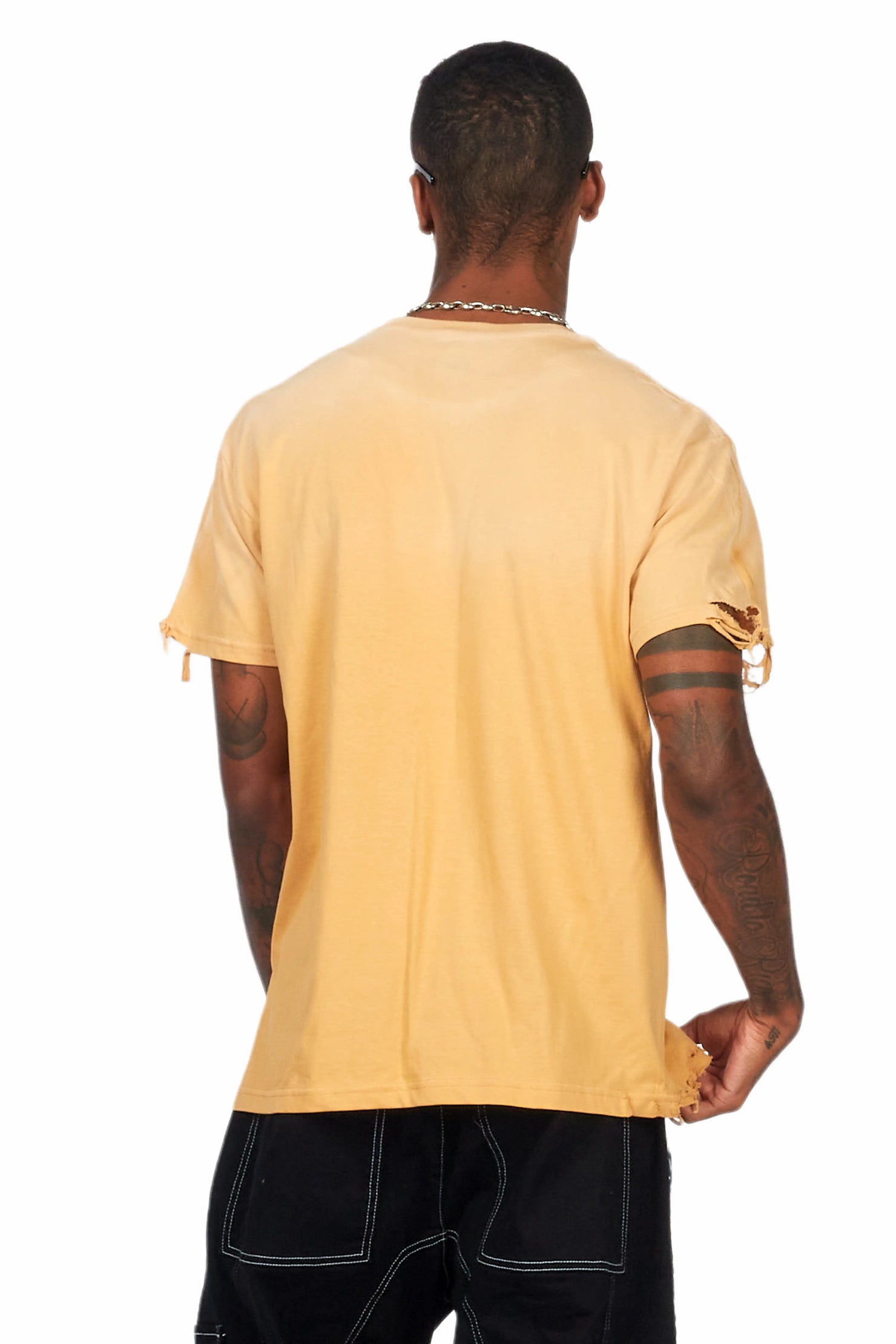 Finna Beige Oversized Graphic T-Shirt