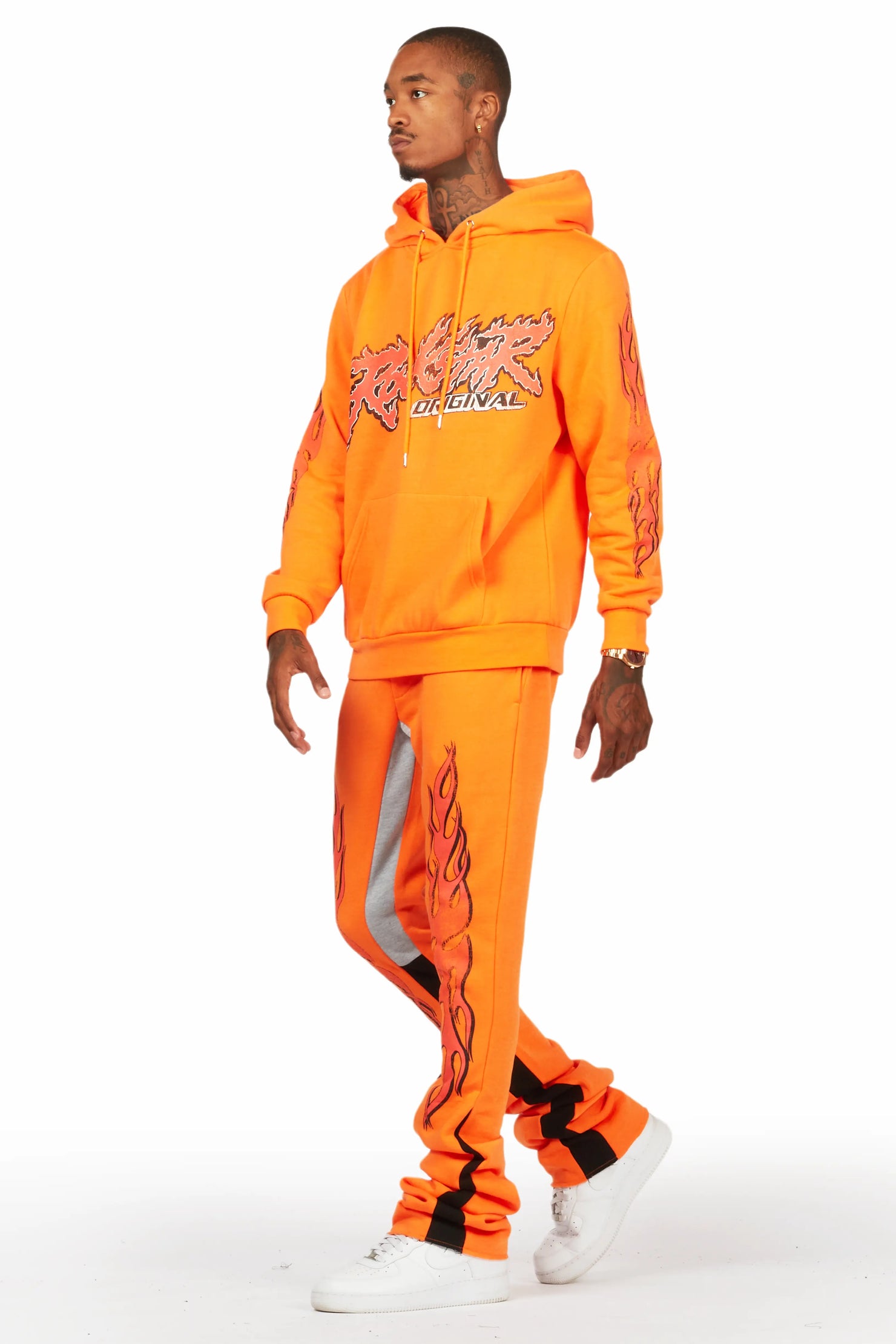 Yash Orange Super Stacked Flare Pant Set