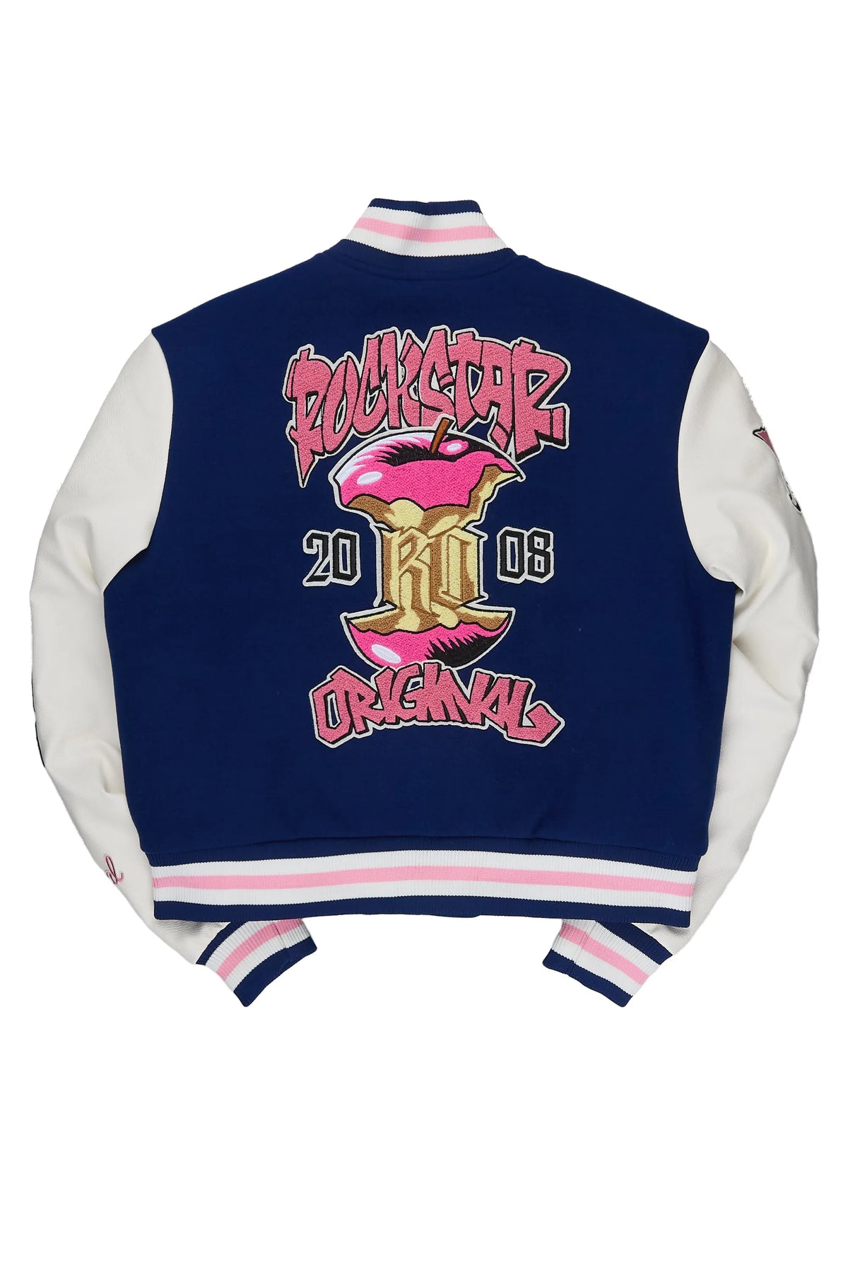 Tahisha Navy/White Oversized Varsity Jacket