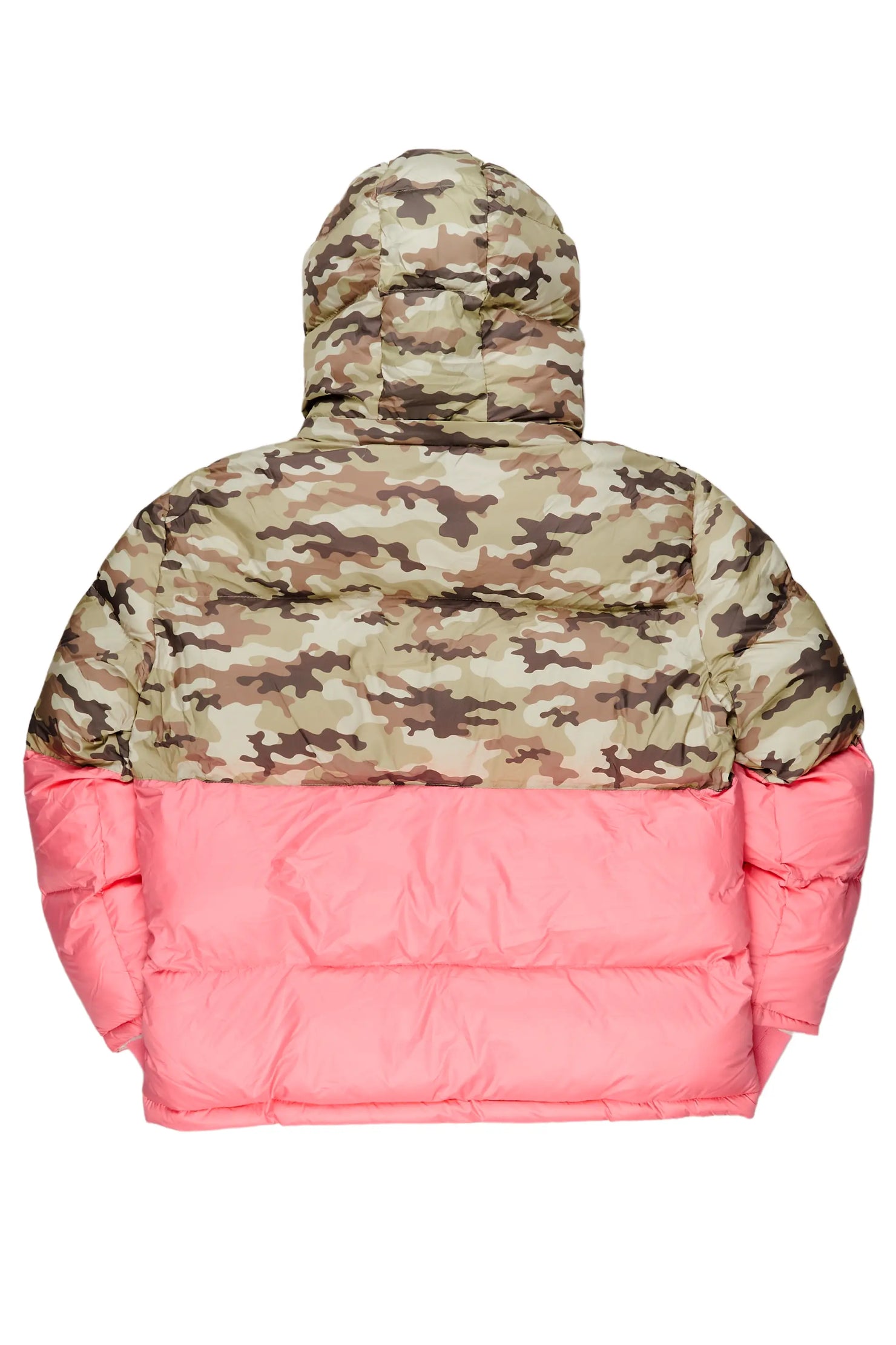 Jennay Pink/Camo Puffer Jacket