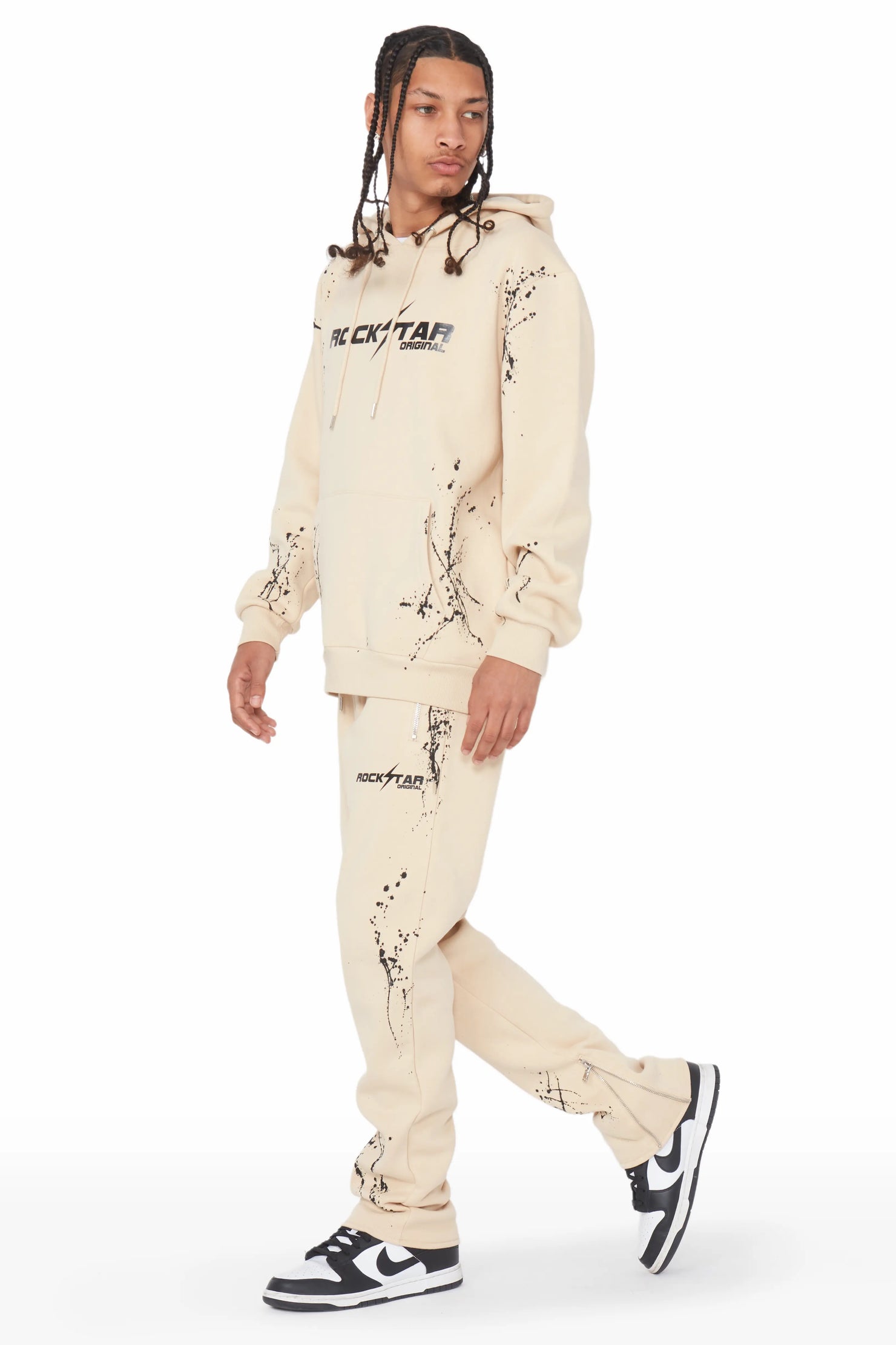 Rune Beige Slim Fit Track Set