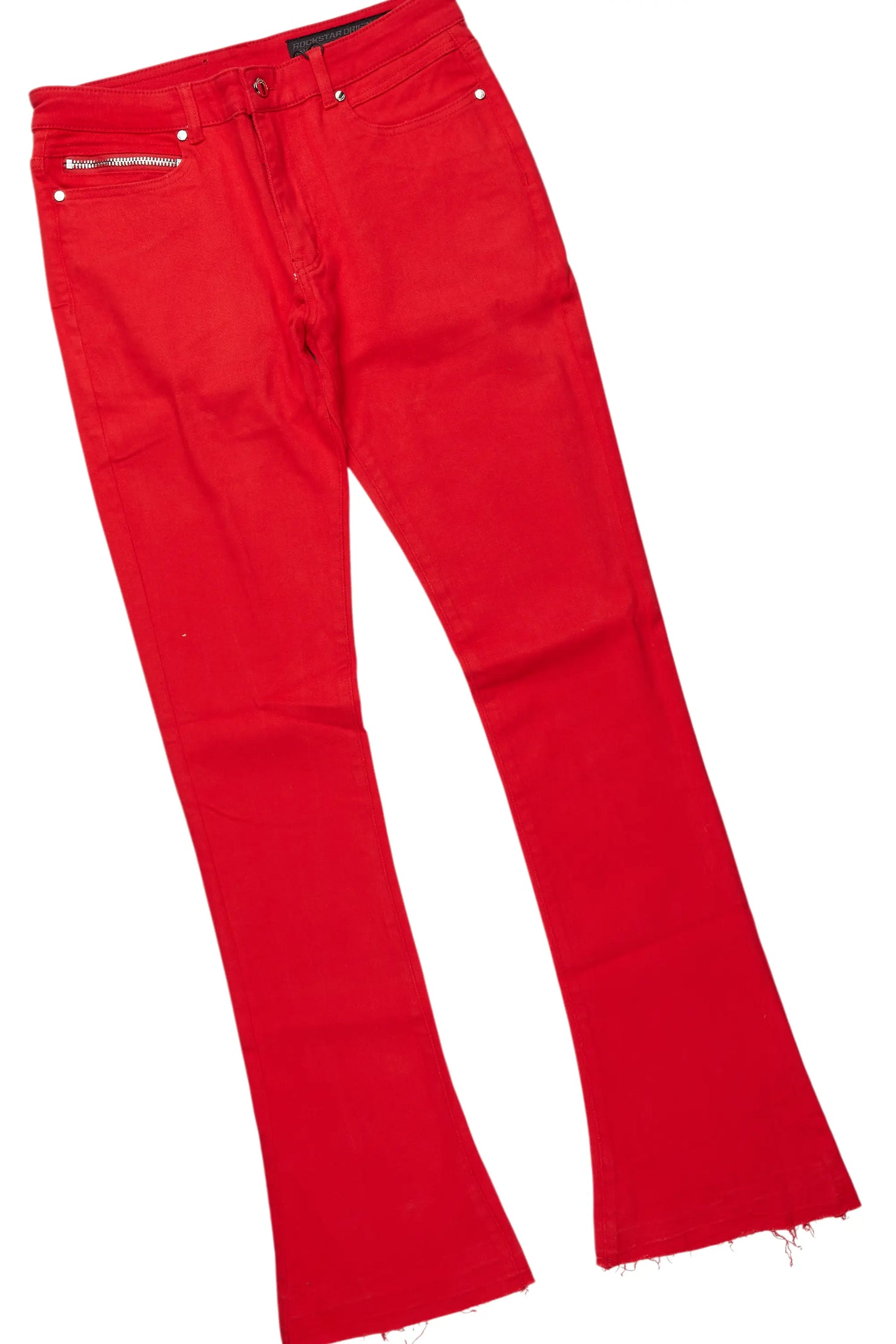 Grill White/Red Oversized Graphic T-Shirt/Dag Stacked Flare Jean Set