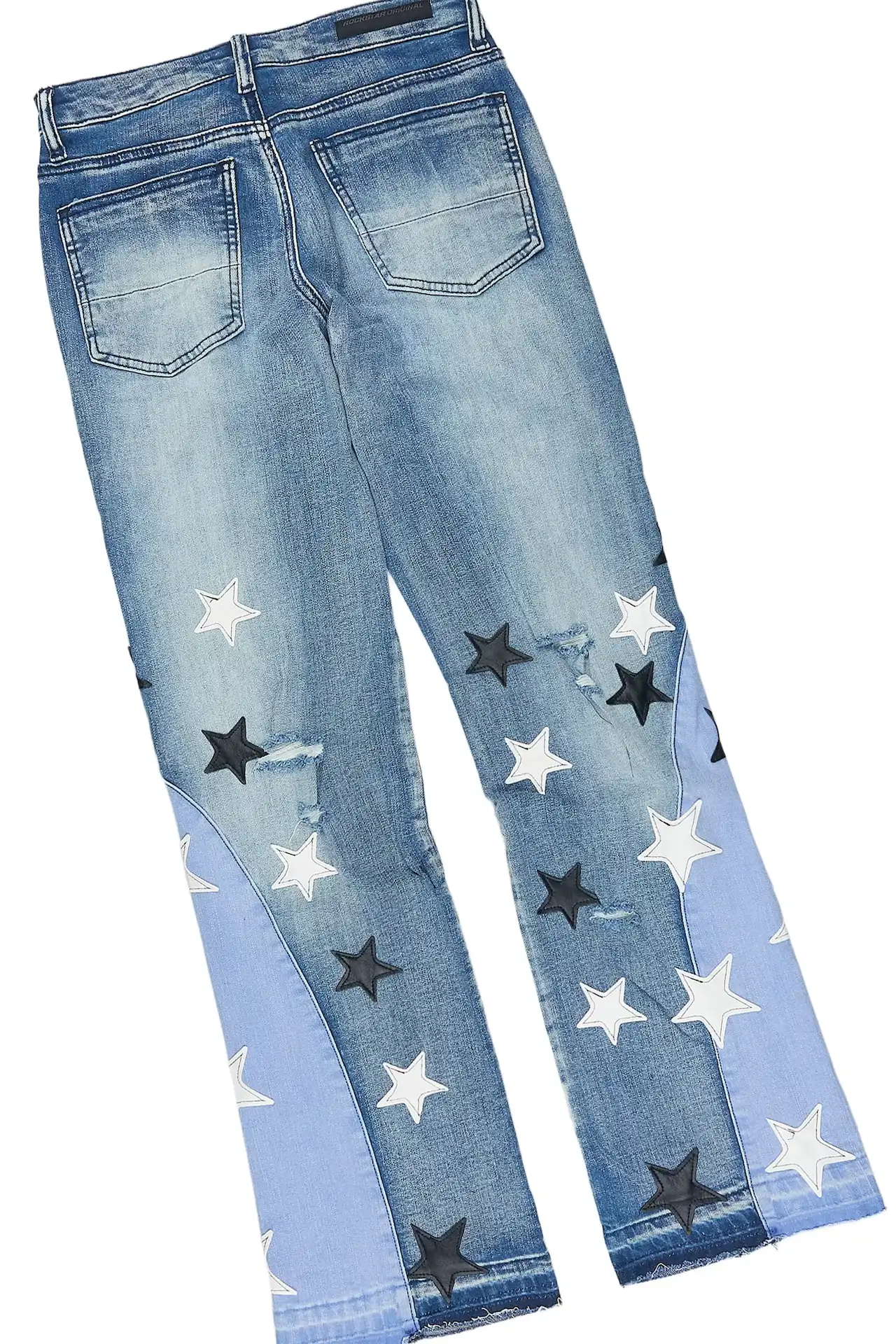 Girls Zayda Light Blue/Blue T-Shirt Stacked Jean Set