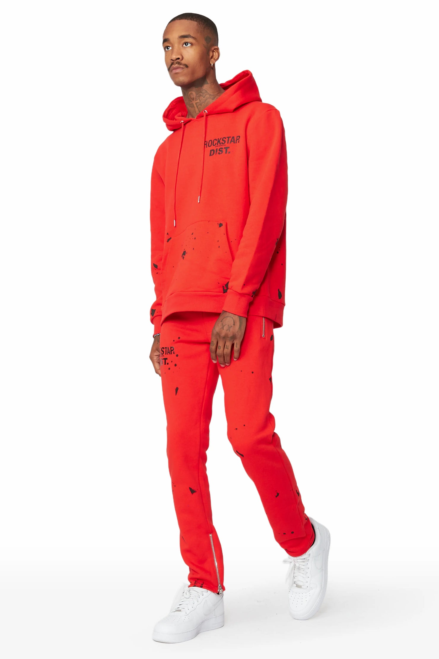 Raffer Red Slim Fit Track Set