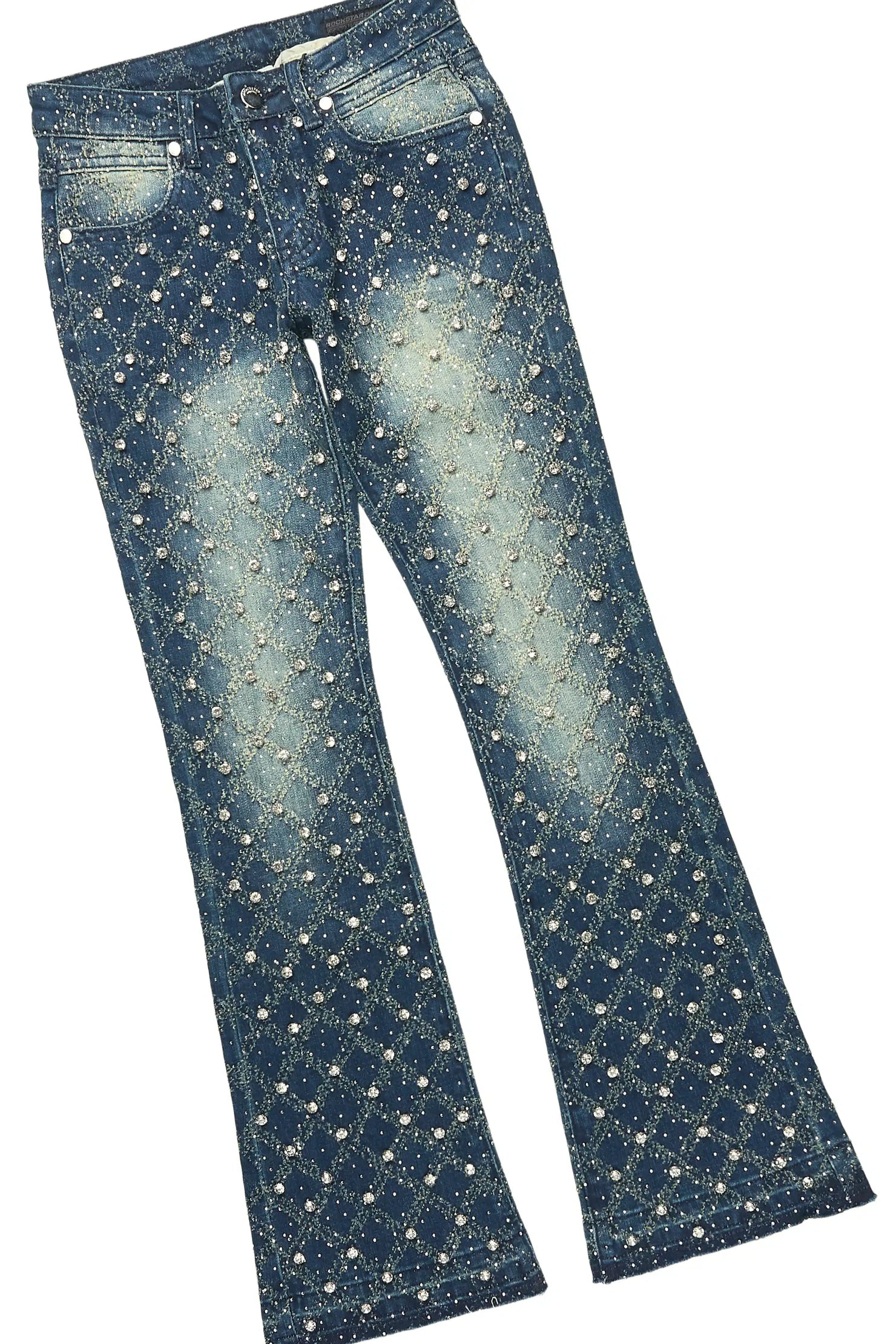 Boys Sareka Dark Wash Rhinestone Denim Jacket & Sareka Stacked Jean Set