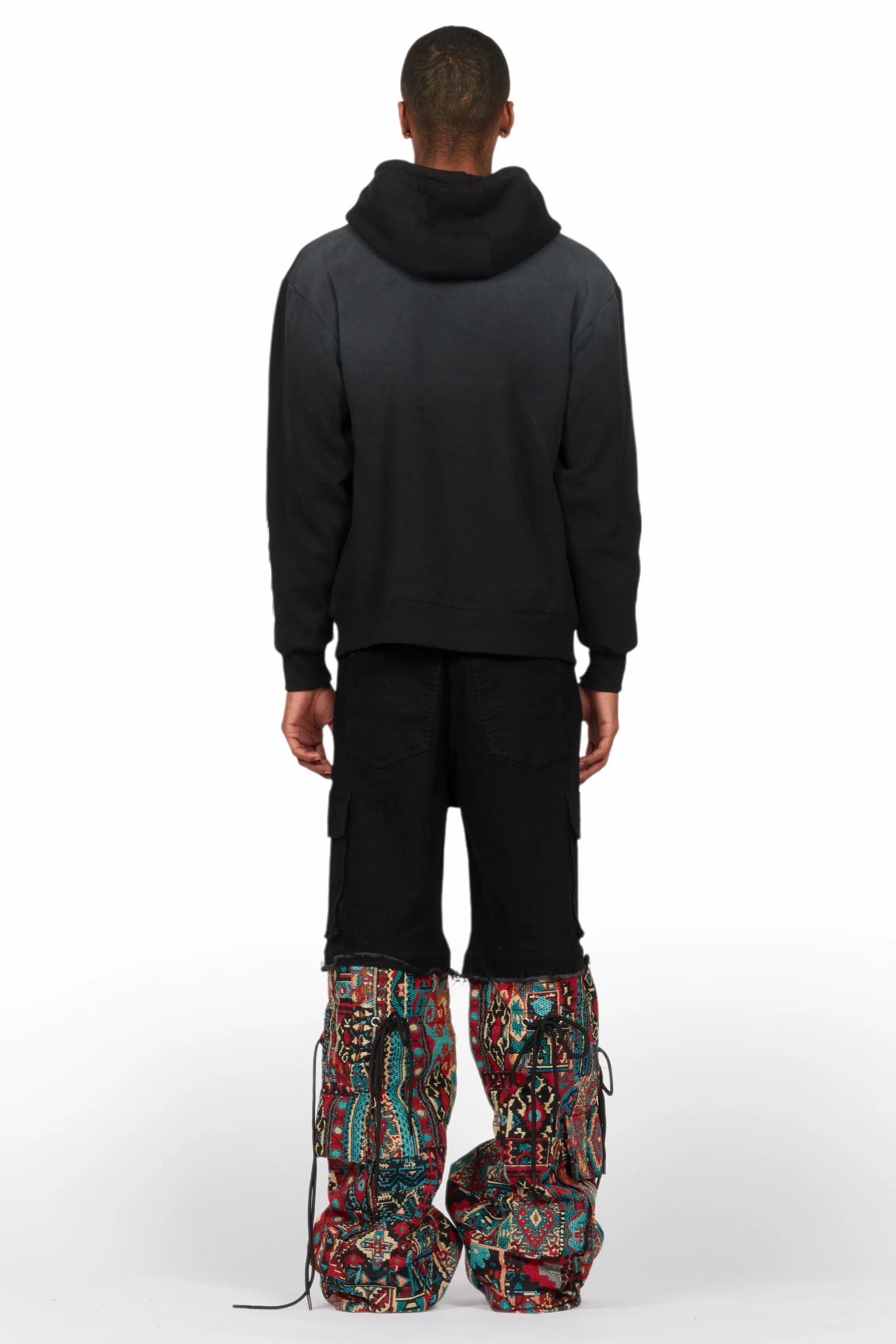 Baatar Jet Black Tapestry Baggy Fit Jean