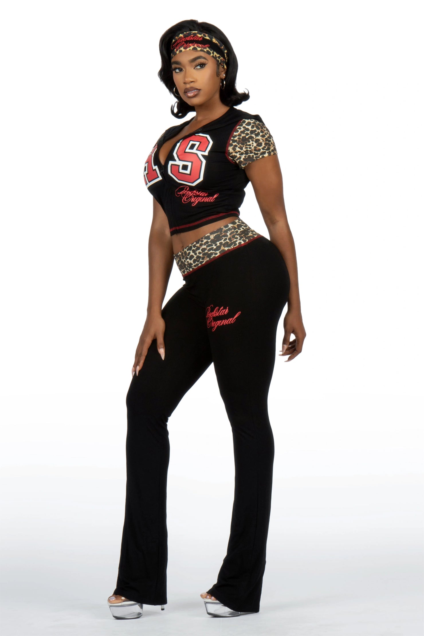 Kateya Black/Cheetah Printed Headband