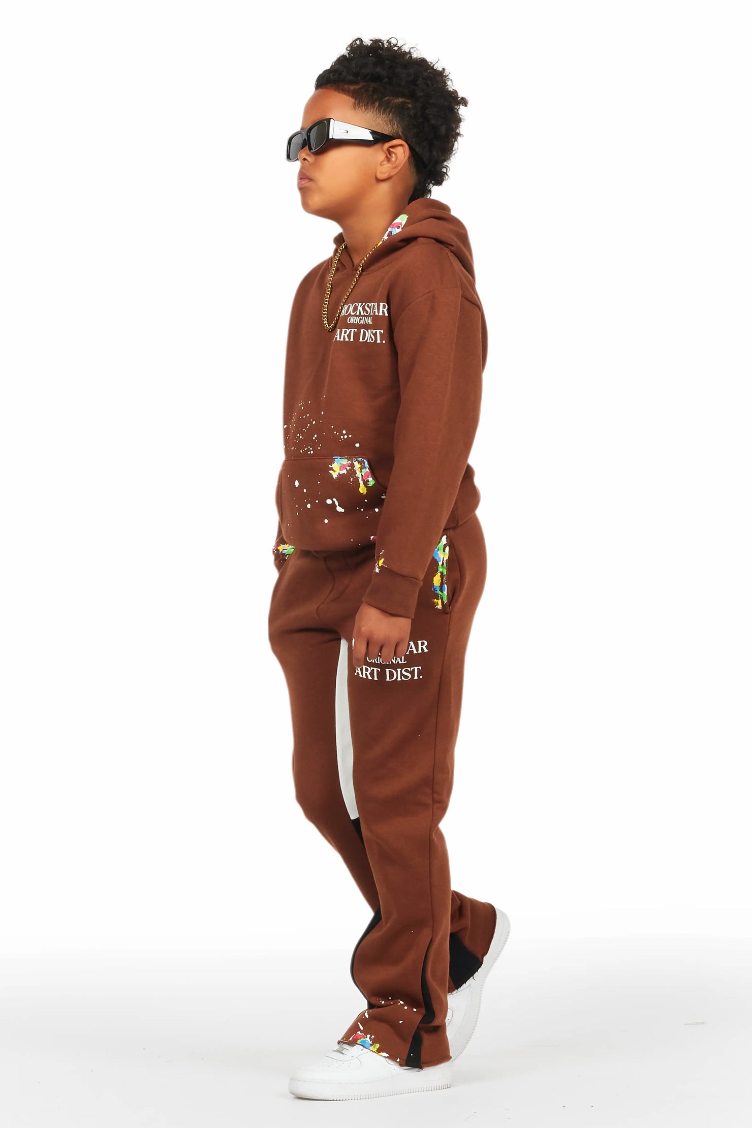 Boys Palmer Brown Stacked Track Set