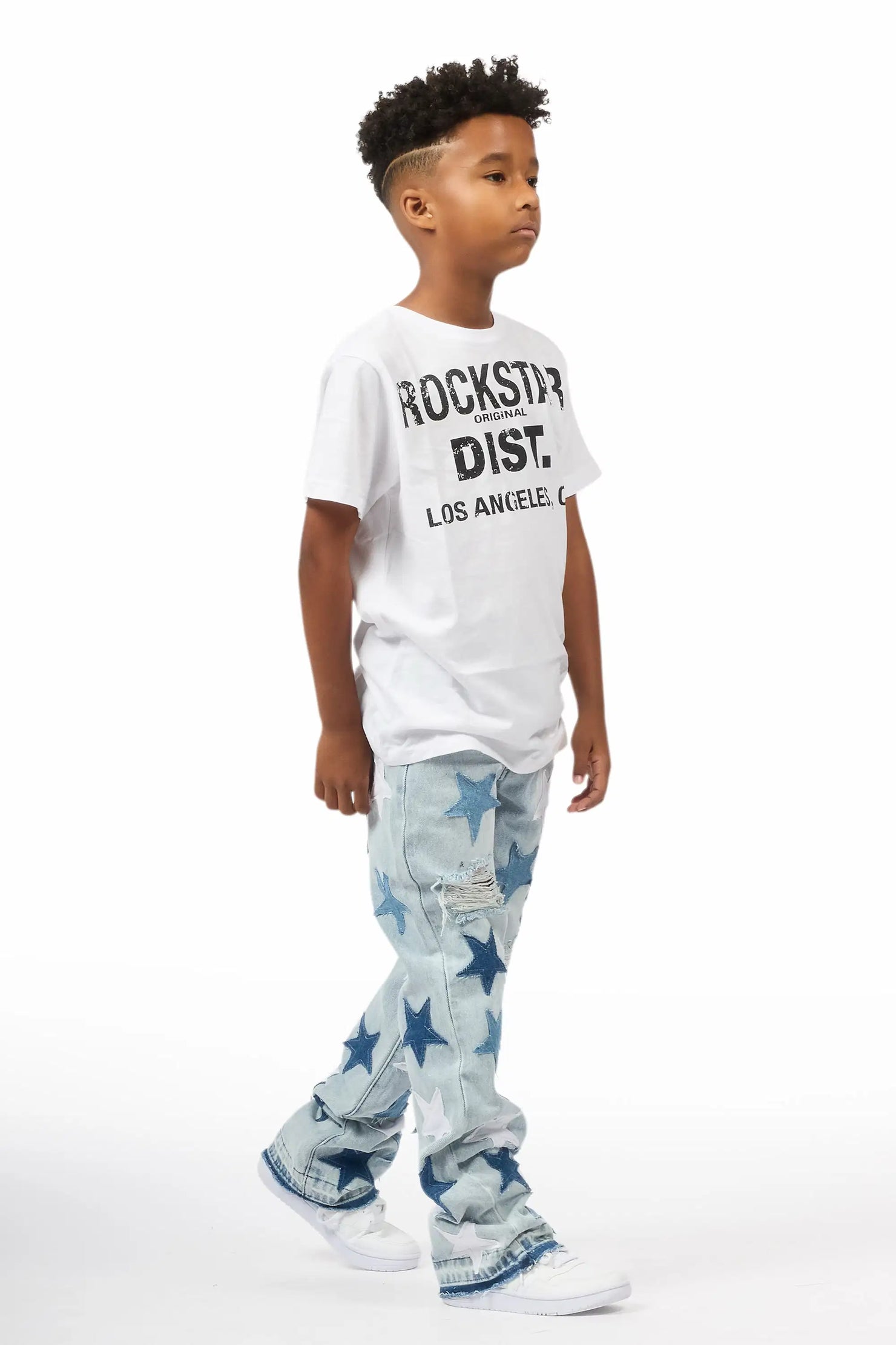 Boys StarLane Light Blue Stacked Flare Jean