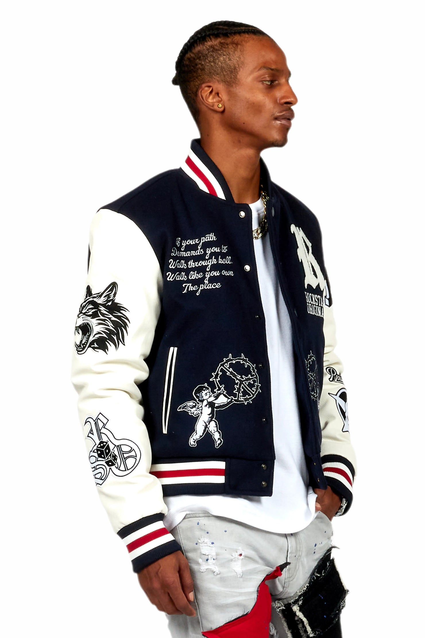 Afonso Navy Varsity Jacket