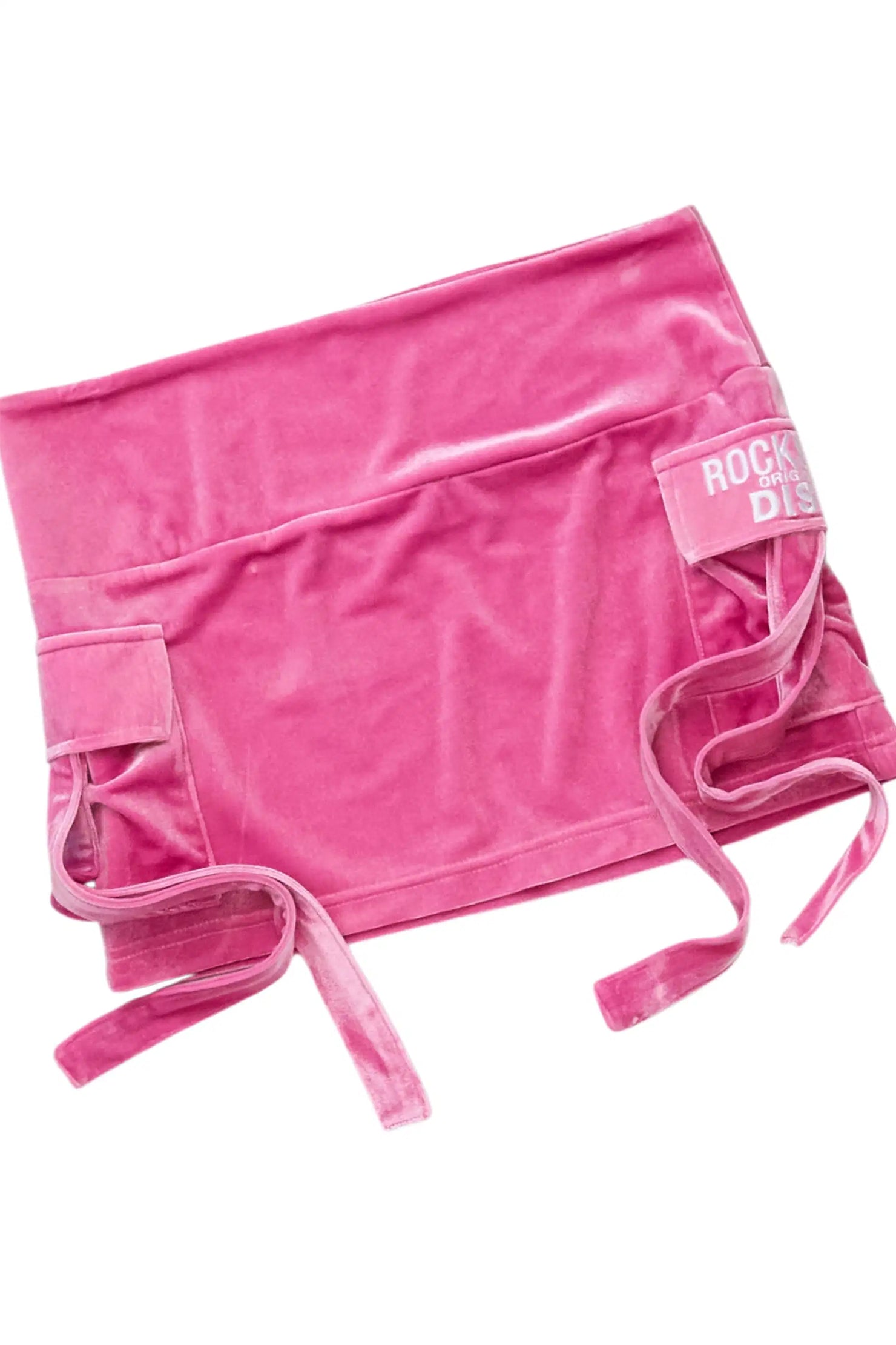 Tangela Pink Cargo Velour Skirt Set