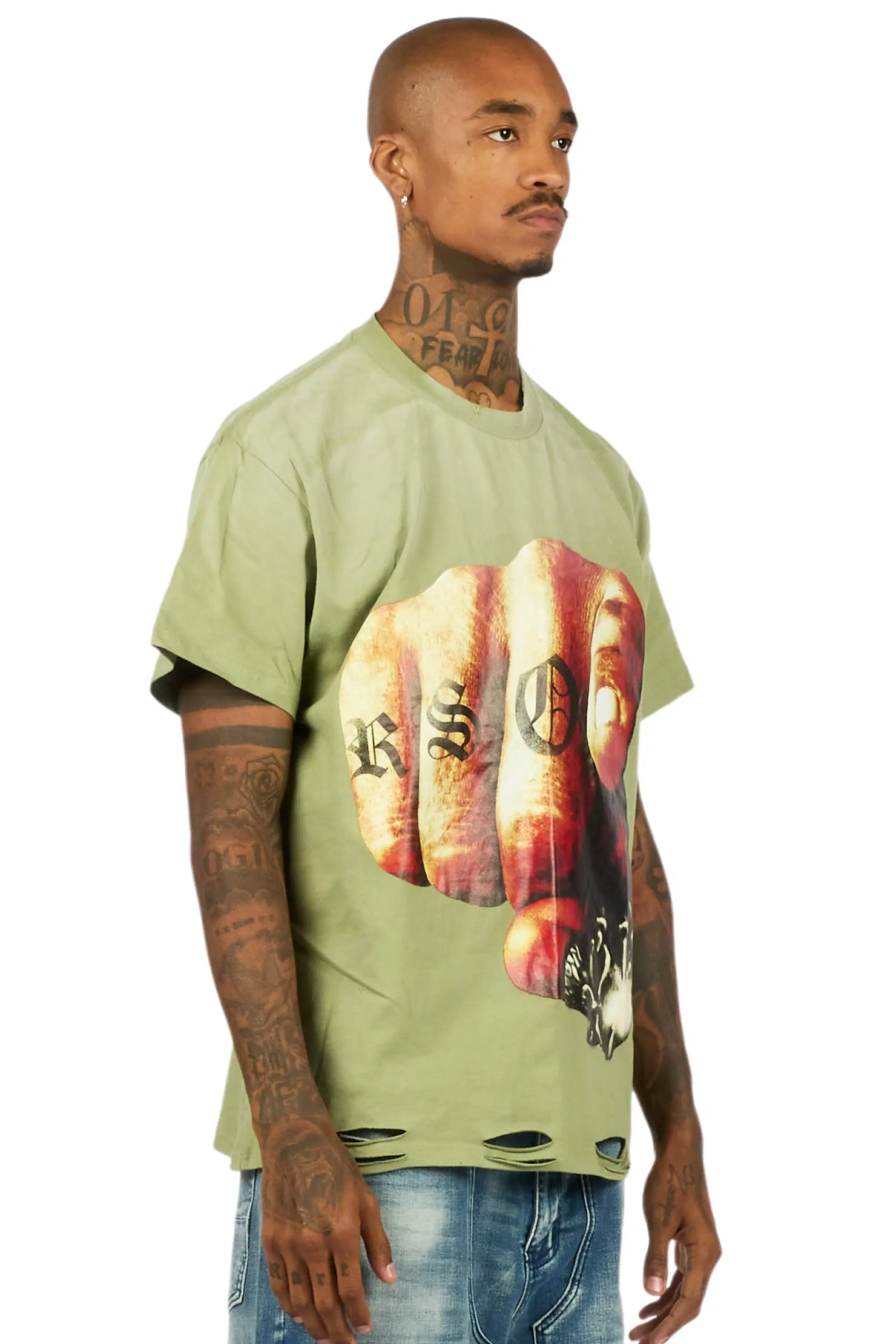 Xayon Green Oversized Graphic T-Shirt