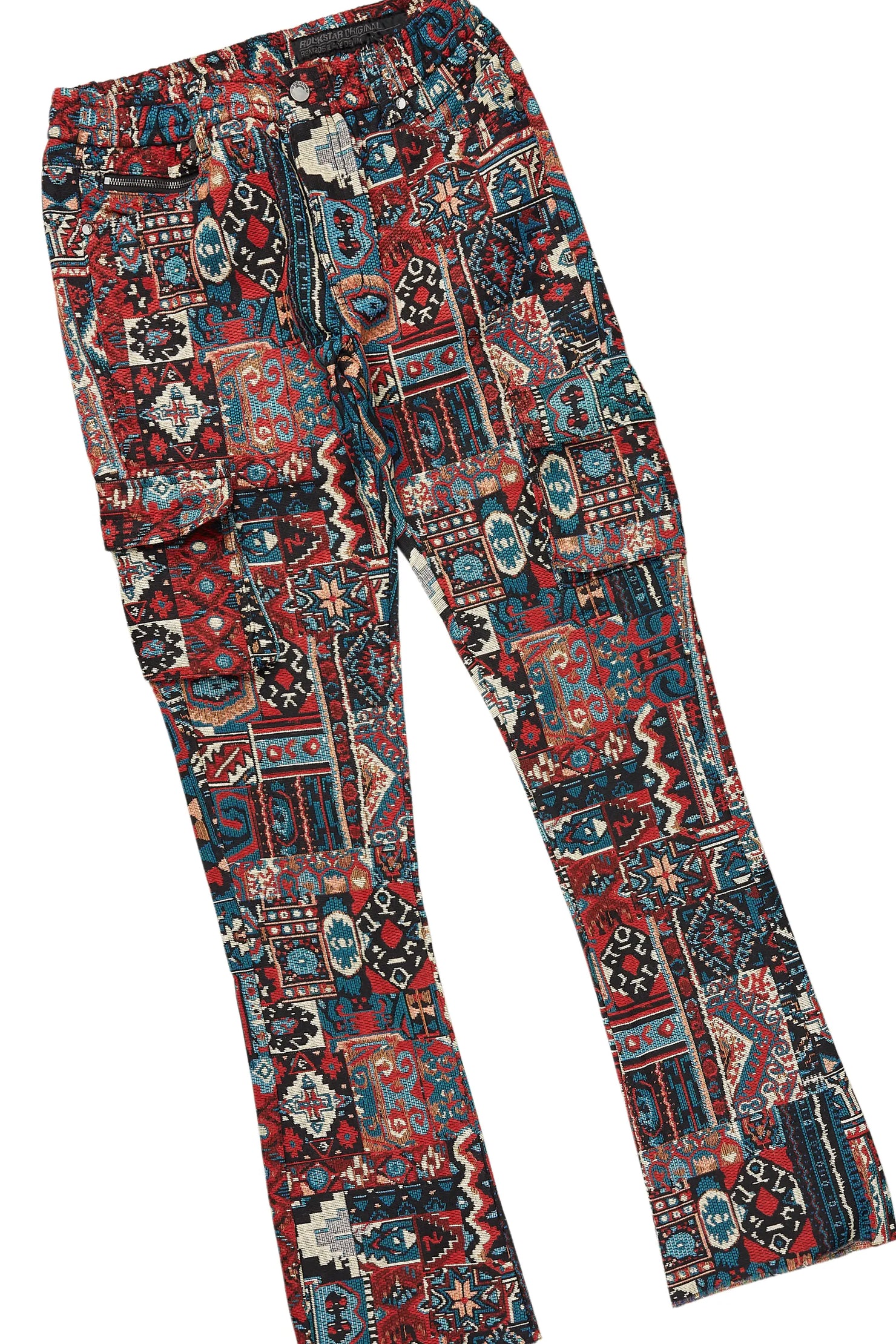 Kaleb Black Knit Sweater & Nard Stacked Flare Tapestry Jean Bundle