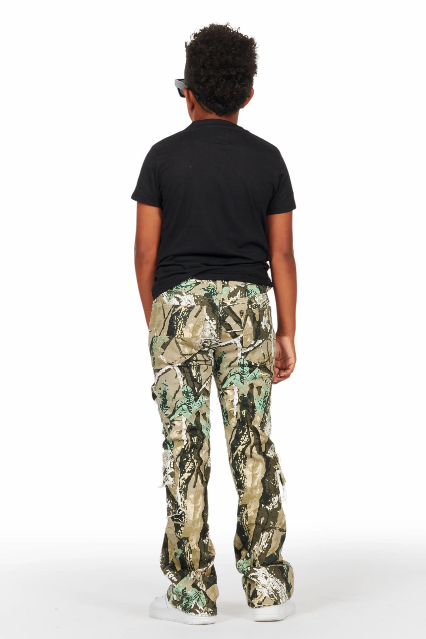 Boys Adril Tree Camo Skinny Fit Cargo Jean
